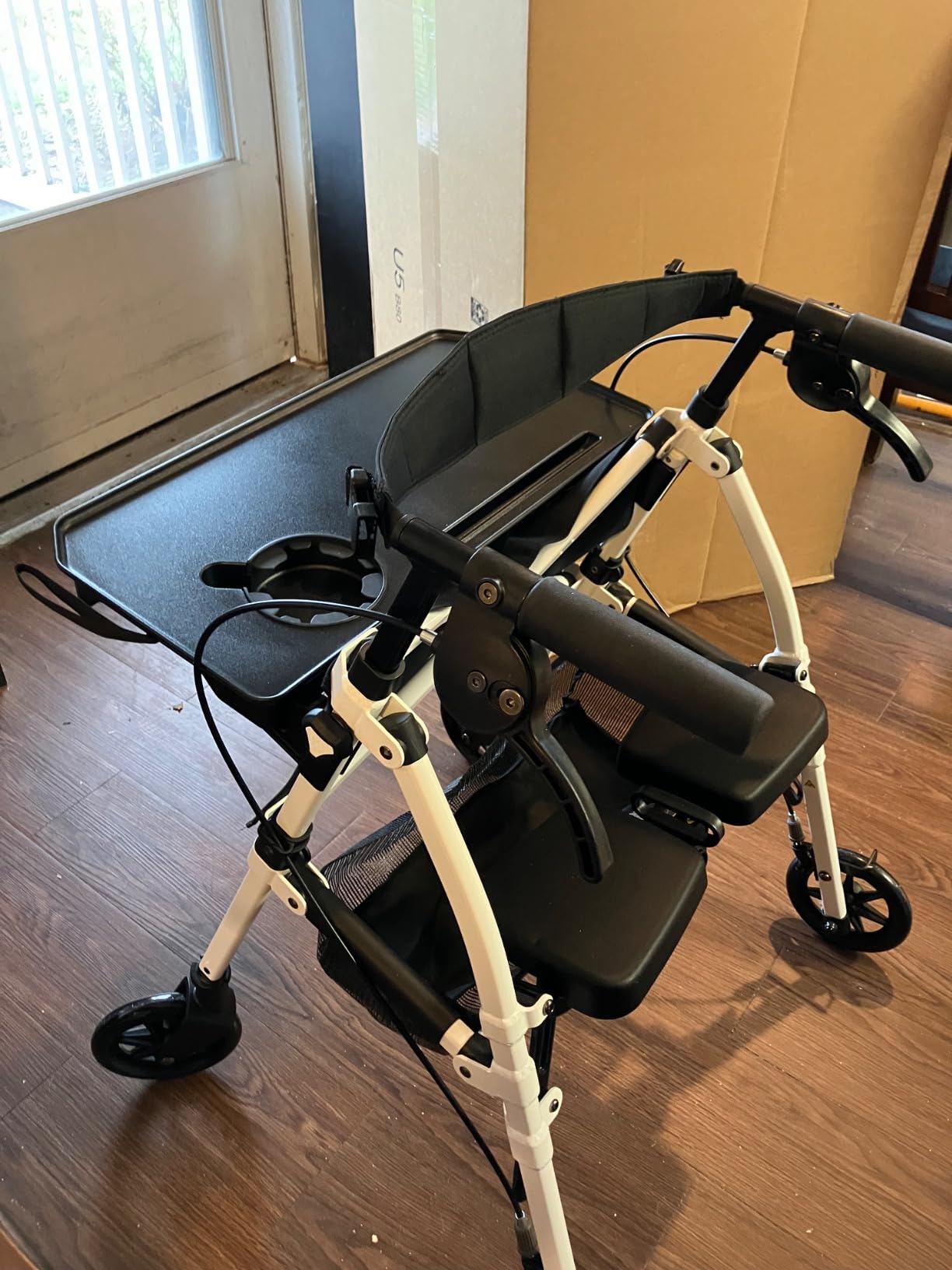 Stander Wonder Rollator Plus Short, Lightweight Junior Folding Mobility Aid for Petite Adults, Seniors, and Elderly, Collapsible Travel Rolling Walker with Four Wheels and Seat, Vivid White customer photo 1