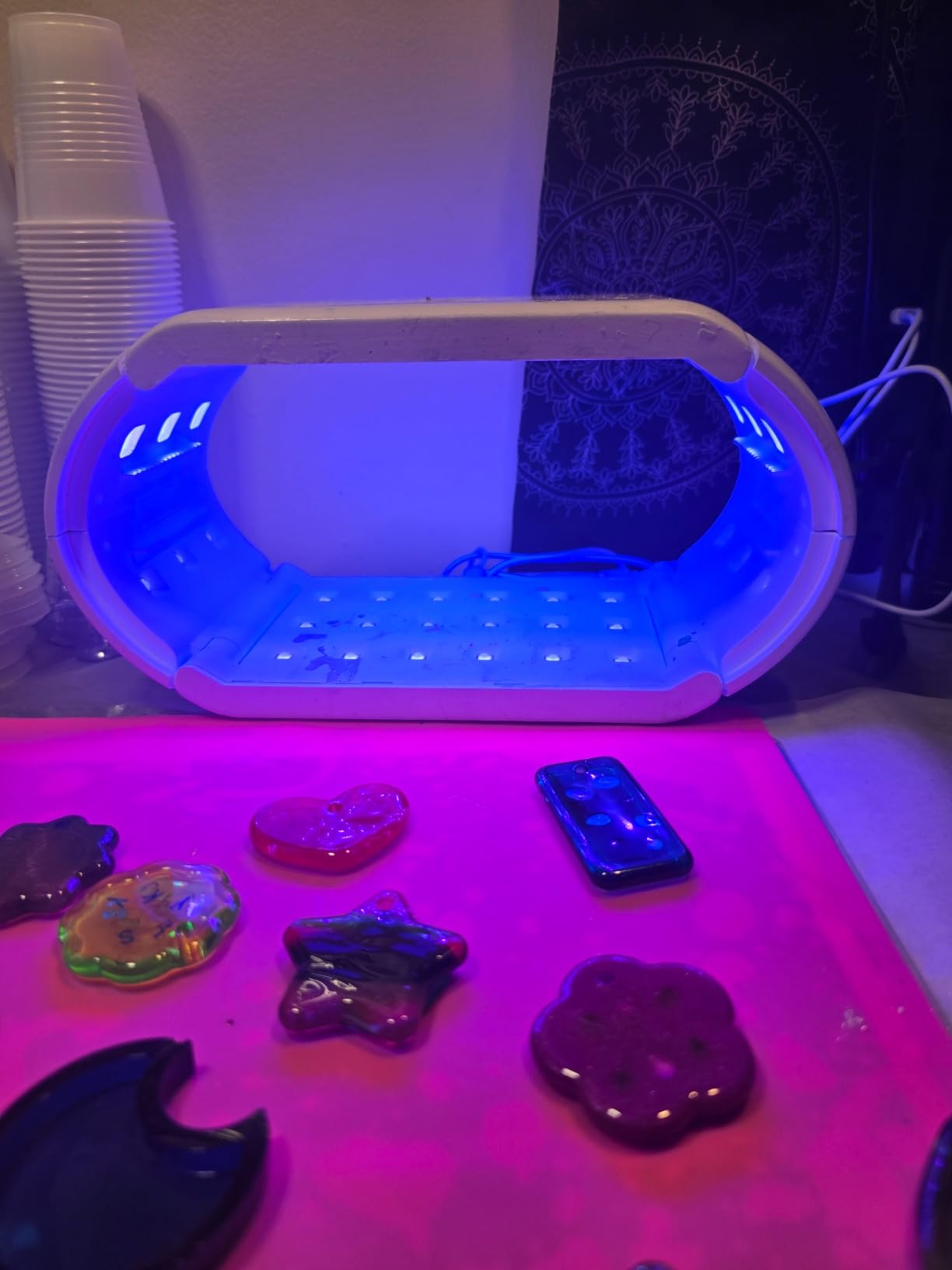 JDiction UV Light for Resin, Wireless UV Resin Lamp with 48 LED Beads, Long Time Setting (1min, 3min, 5min, 10min), Rechargeable 48W Powerful Cordless Curing Tool for Jewelry Making Crafts customer photo 1