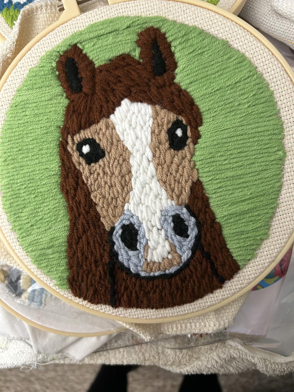 DIY Punch Needle Kits Green Sea Turtle with Hoop 20x20cm-5 customer photo 1