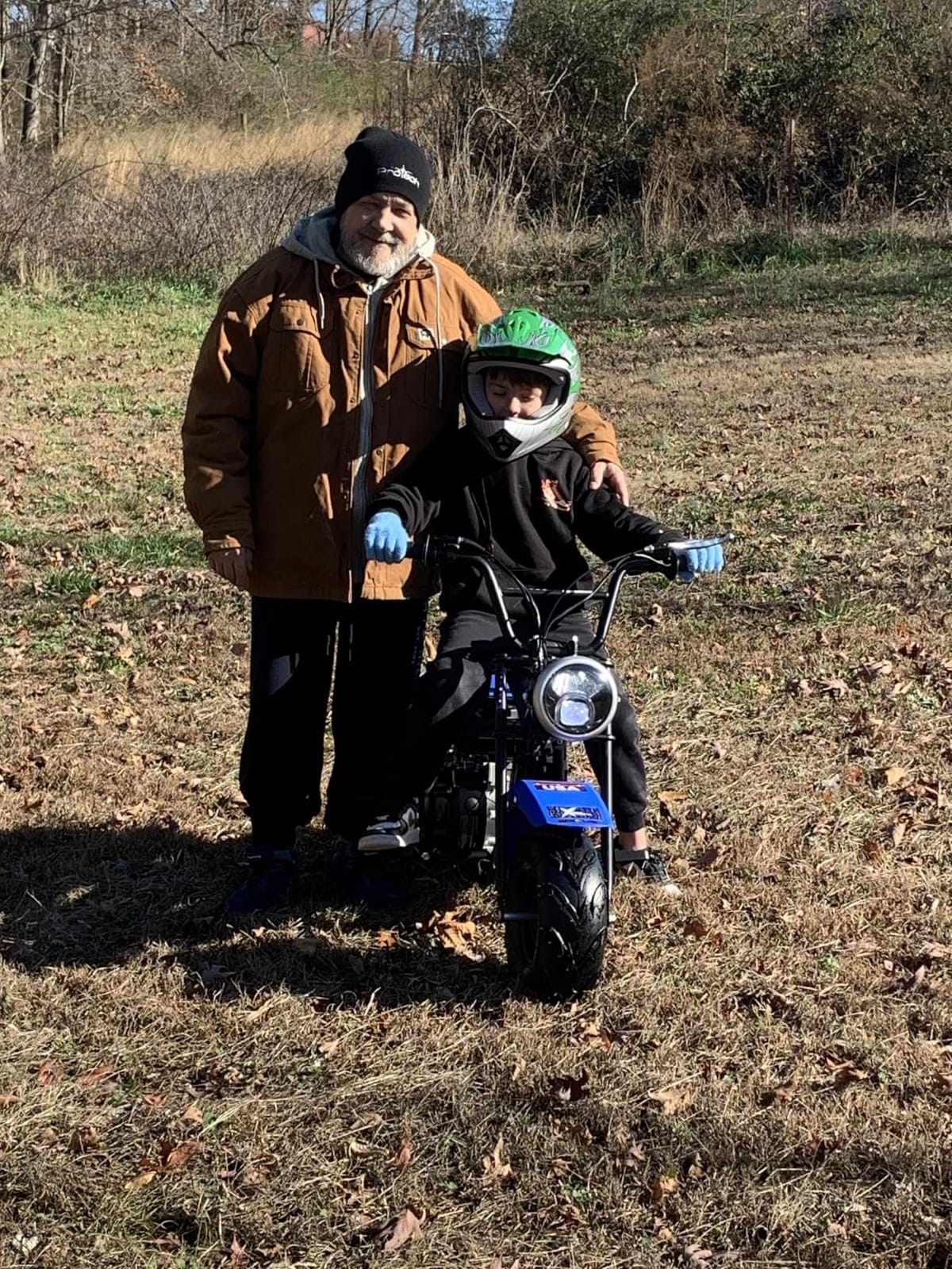 XtremepowerUS Mini Bike 99cc Gas Powered 4-Stroke Engine, 3.5HP Off-Road Trail Motorcycle, Mini Dirt Bike with Headlight, Pull Start for Outdoor Riding (Black) customer photo 2