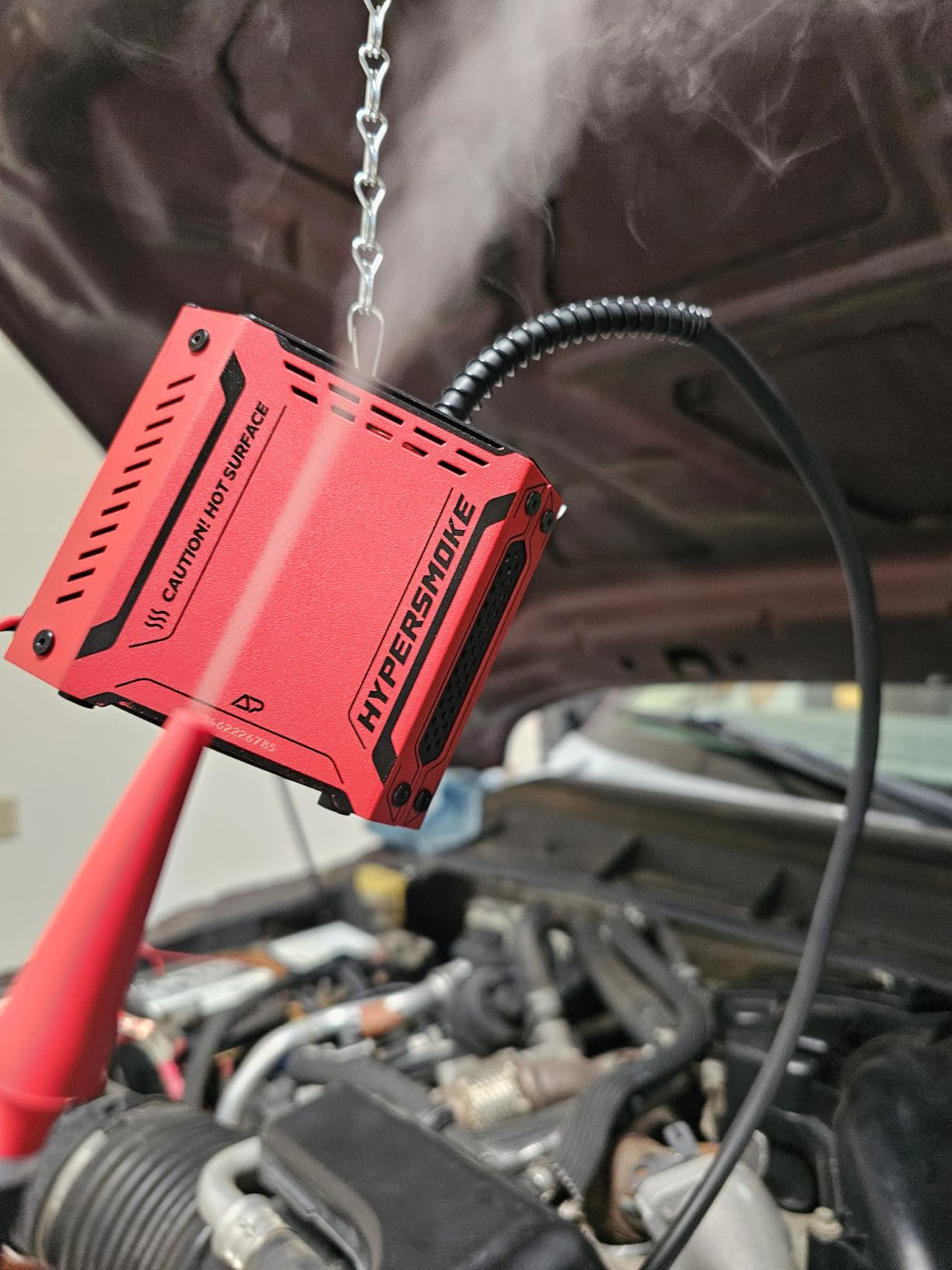 AutoLine Pro HyperSmoke™ Automotive Smoke Machine EVAP Vacuum Leak Tester – Adjustable Pressure – OEM Approved Smoke Fluid – Built-in Air Compressor Motor – Includes Cone and Gas Cap EVAP Adapter. customer photo 2