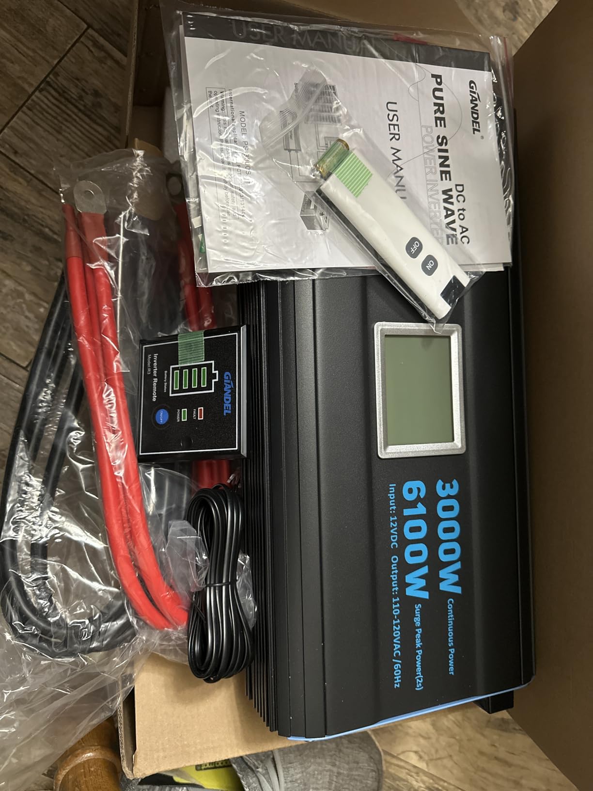 GIANDEL 2000 Watt Pure Sine Wave Power Inverter 12V DC to 120V AC,4100W Max,GFCI Outlets,USB-C36W,Dual Remote,for RVs,Campers,Off Grid Solar Setup customer photo 1