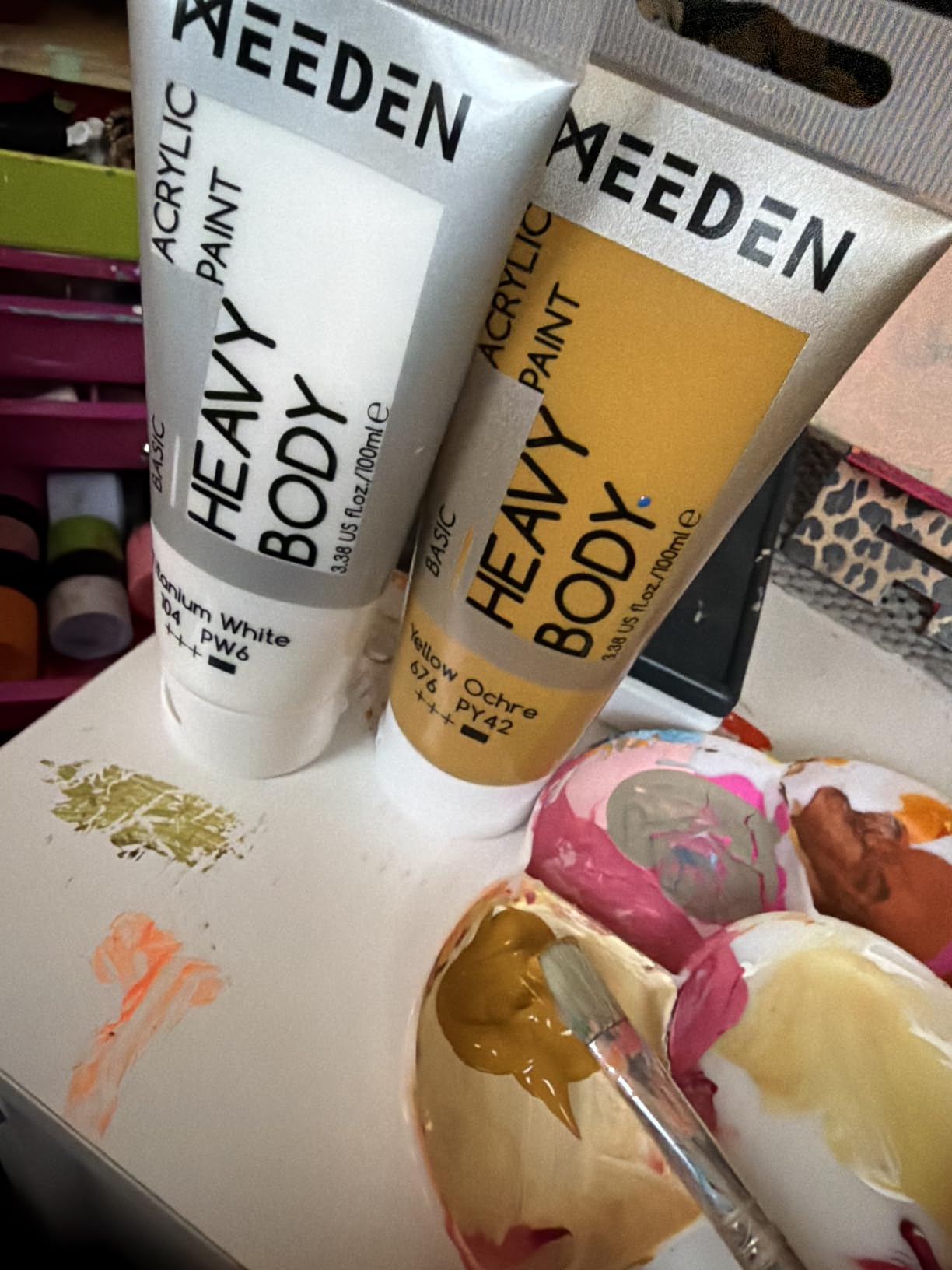 MEEDEN Heavy Body Acrylic Paint: Satin Finish 24 x 60ml (2 oz) Tubes Set customer photo 2