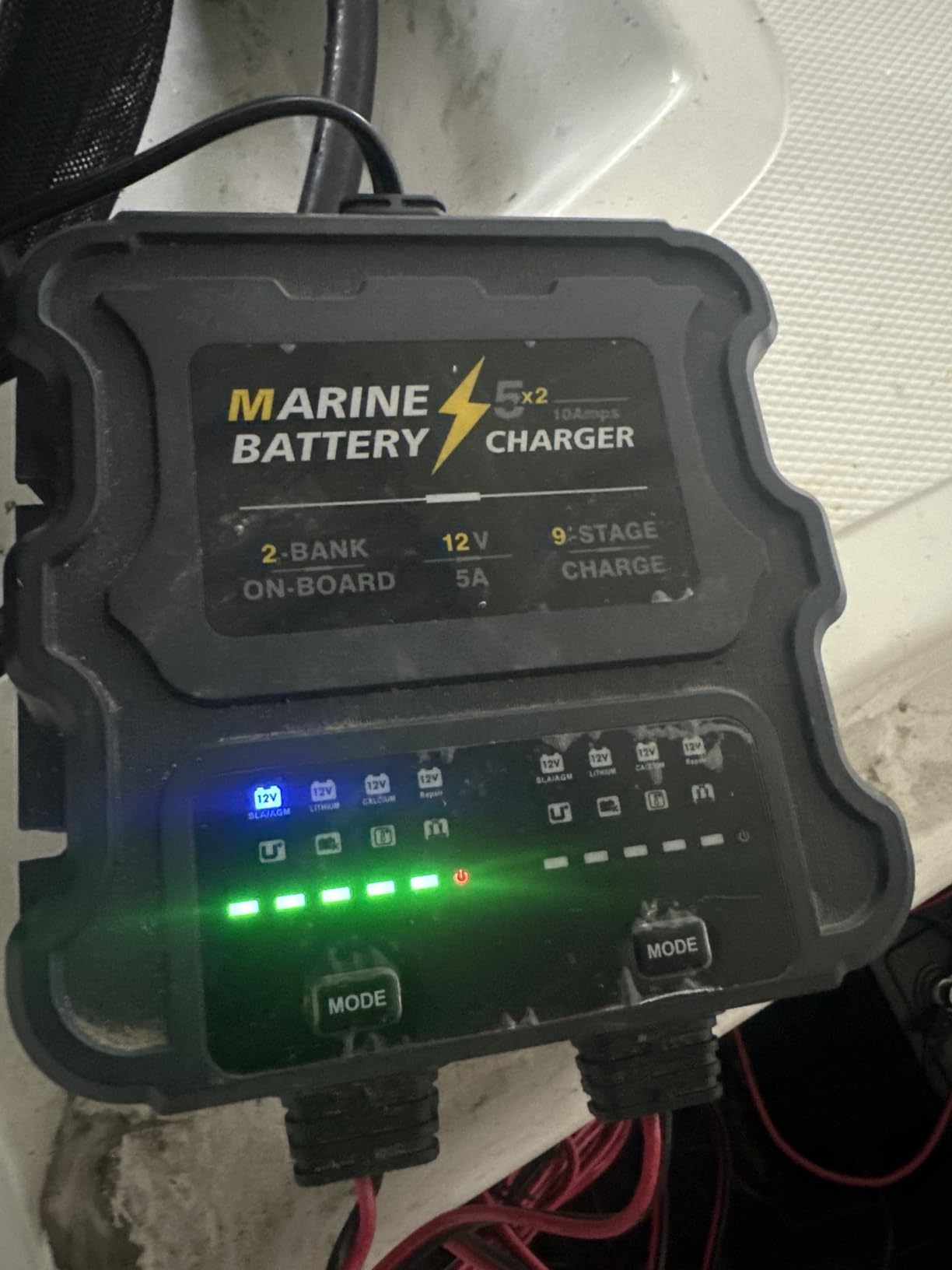 smart 2 Bank Marine Battery Charger, 10A (5A/Bank), 12V,Waterproof,lifepo4 Lithium Battery Charger Maintainer and Desulfator for AGM, Lithium,Deep-Cycle Batteries Boat Accessories customer photo 2