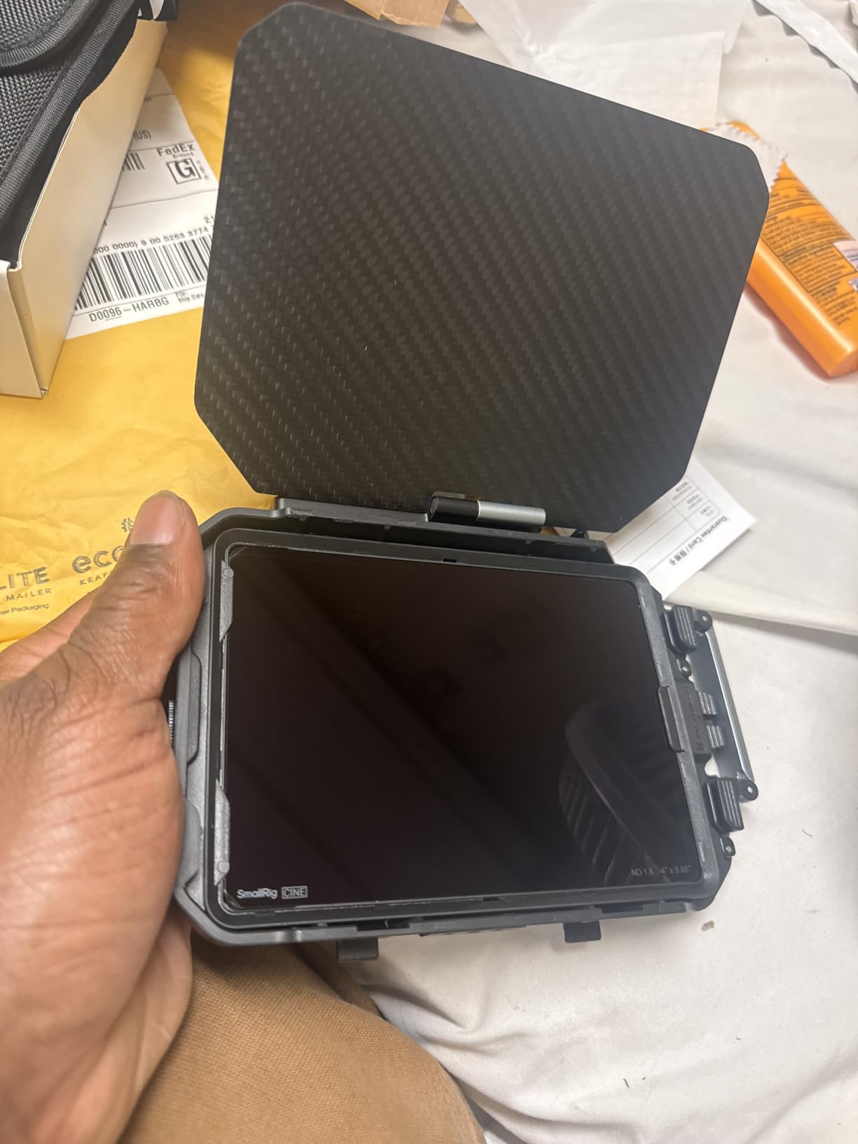 K&F CONCEPT Matte Box with Carbon Fiber Top Flag, with 5pcs Adapter Rings customer photo 2