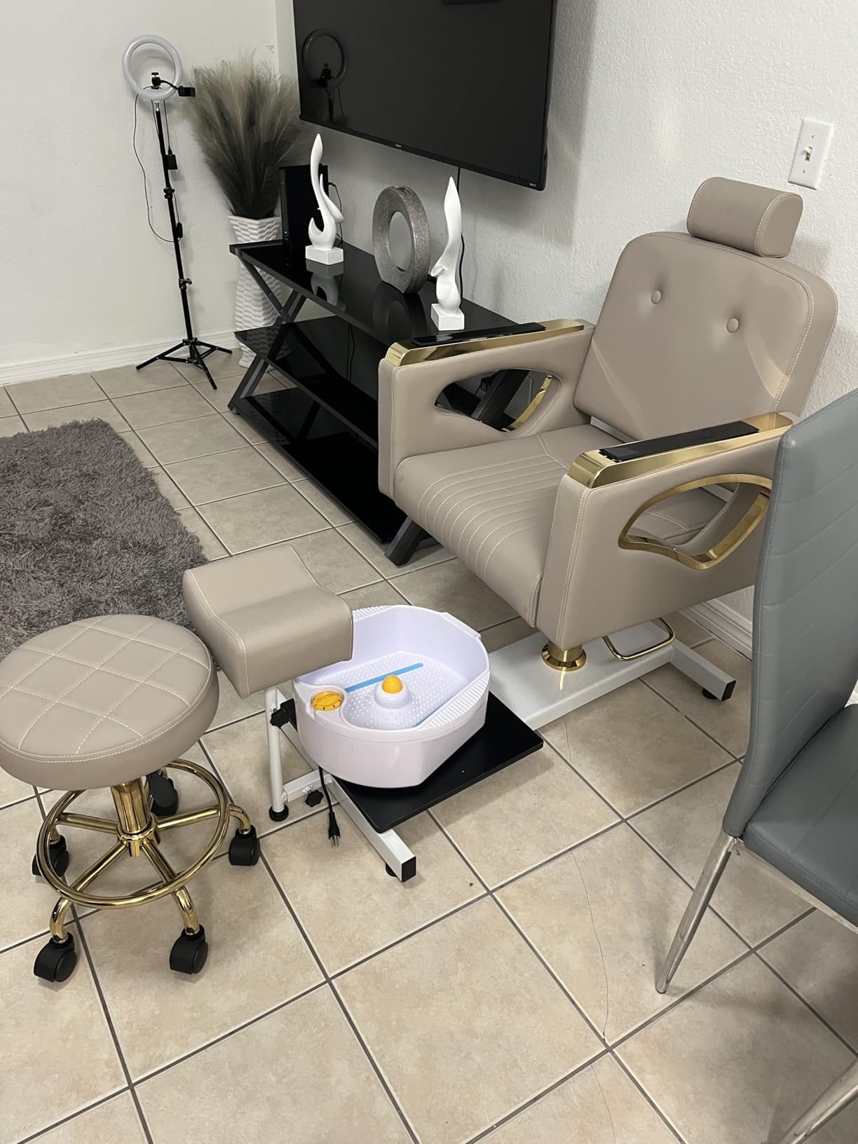 Reclining Spa Pedicure Chair, Pedicure Station No Plumbing for Nail Tech customer photo 1