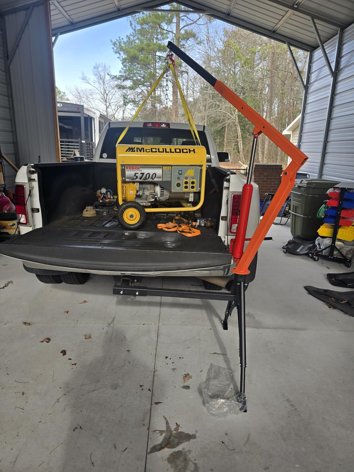 Rugcel 1500 lb Stretchable Receiver Hitch Mounted Hydraulic Swivel Pickup Truck Crane, with Three Boom Capacities of 750 lb, 1000 lb and 1500 lb (Hitch Crane 1500LB) customer photo 2