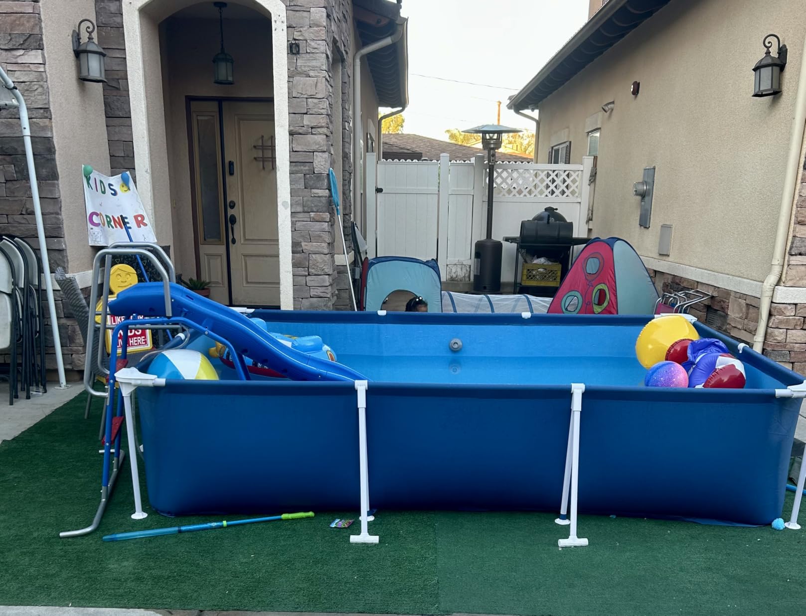 OHYEMO Water Slide for Kids Backyard, Outdoor Waterslide with 3-Zone Spray Sprinkler and Ground Tarp, Summer Water Game Toy for Backyard Water Fun Activities Play customer photo 1