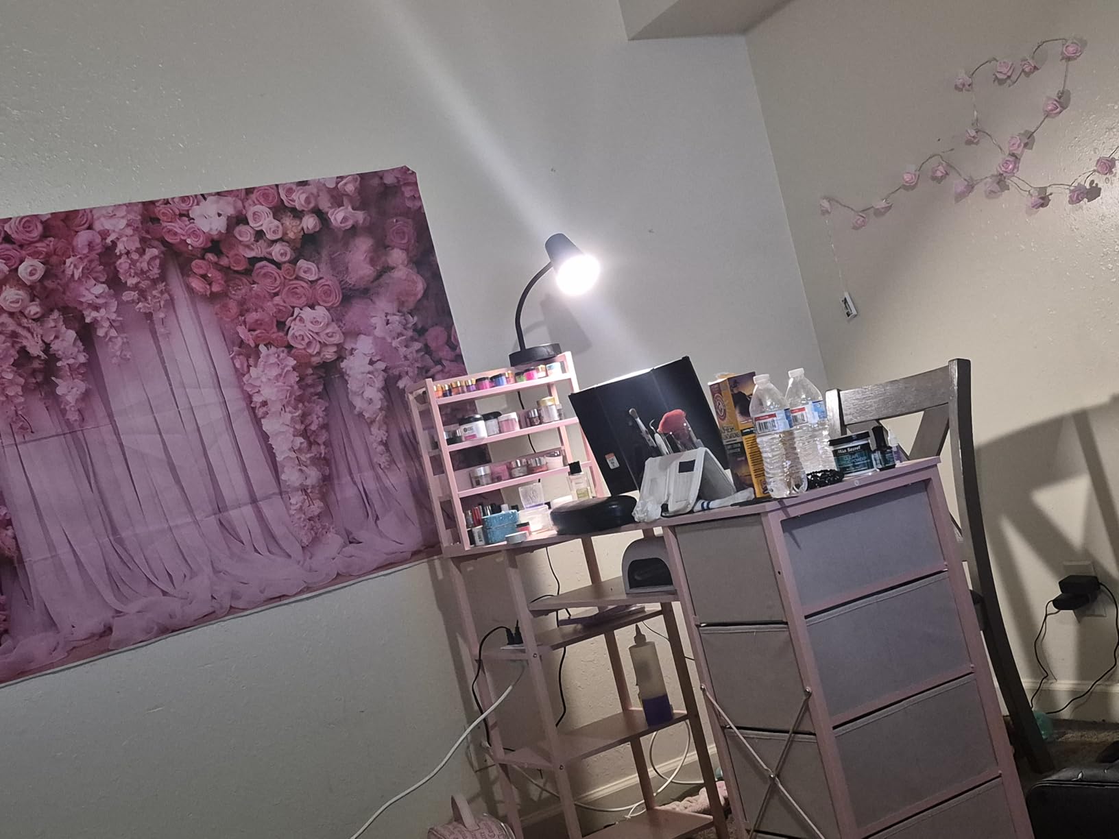 Manicure Table Nail Desk for Nail tech with Drawers & Power Outlet customer photo 1
