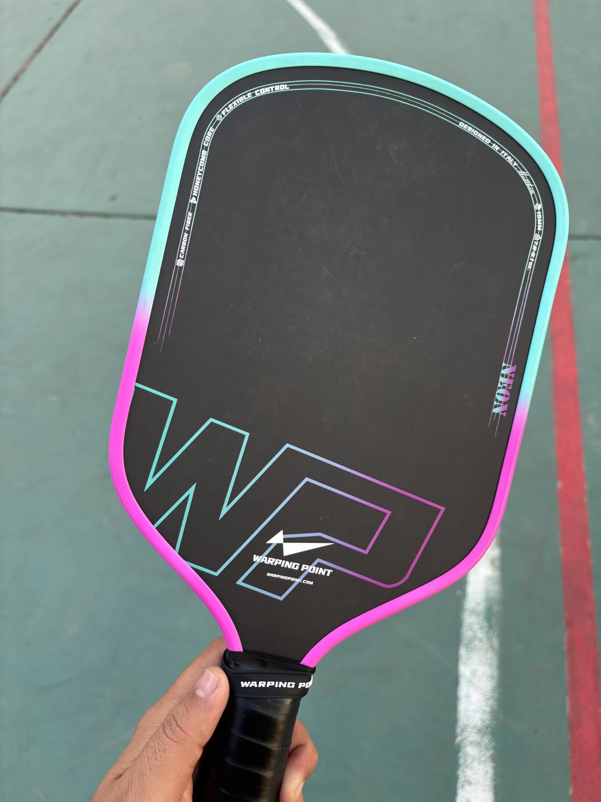 Warping Point Neon Gen 3 Pickleball Paddle, UPA-A Approved, Triple-Layer T700 Raw Carbon Fiber, 16MM EdgeFusion Core, Thermoformed Frame, Tour-Level Spin, Control & Power customer photo 1