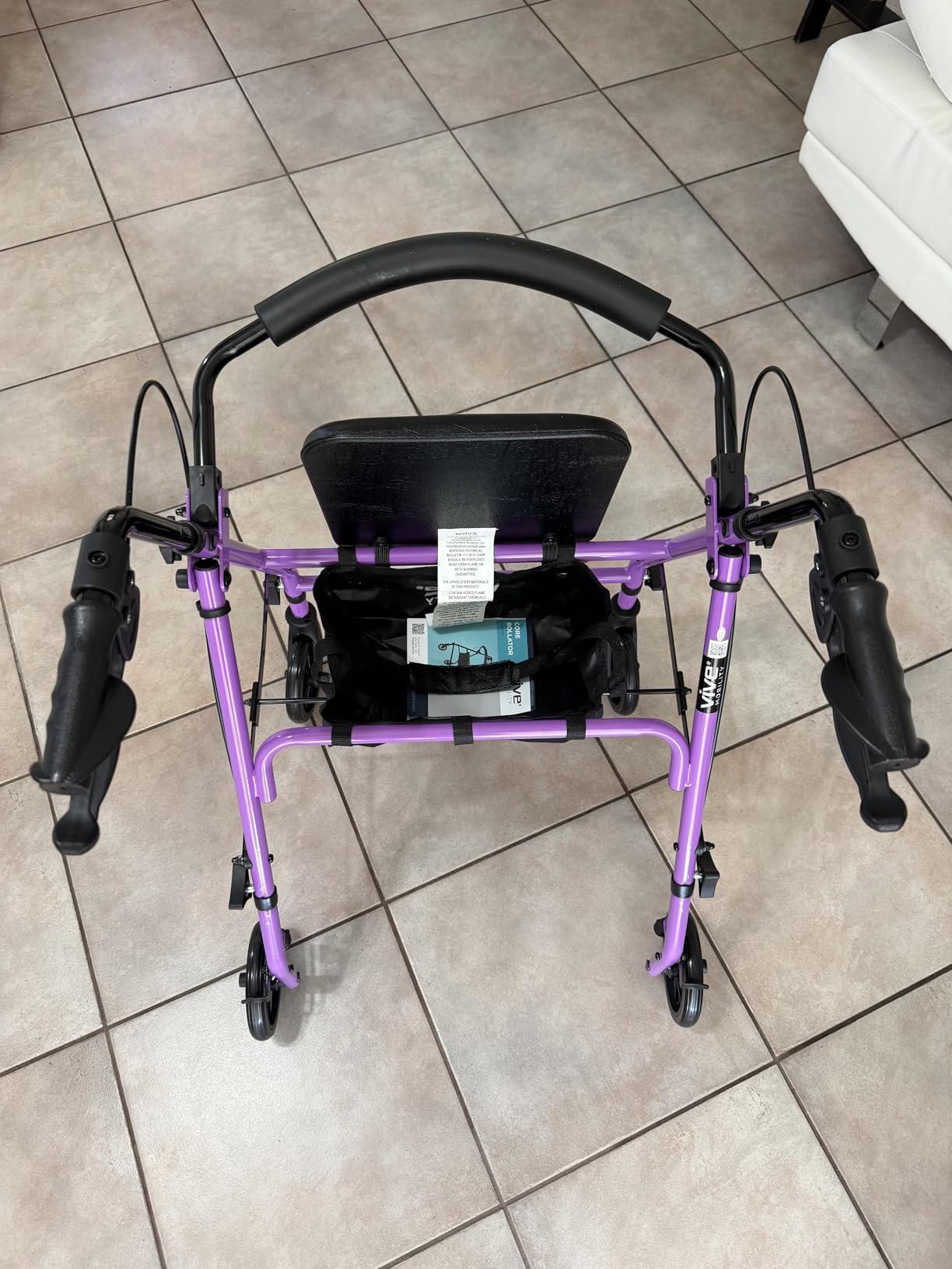 Vive Mobility Steel Rollator Walker with Seat - Foldable, Narrow, Rolling customer photo 2