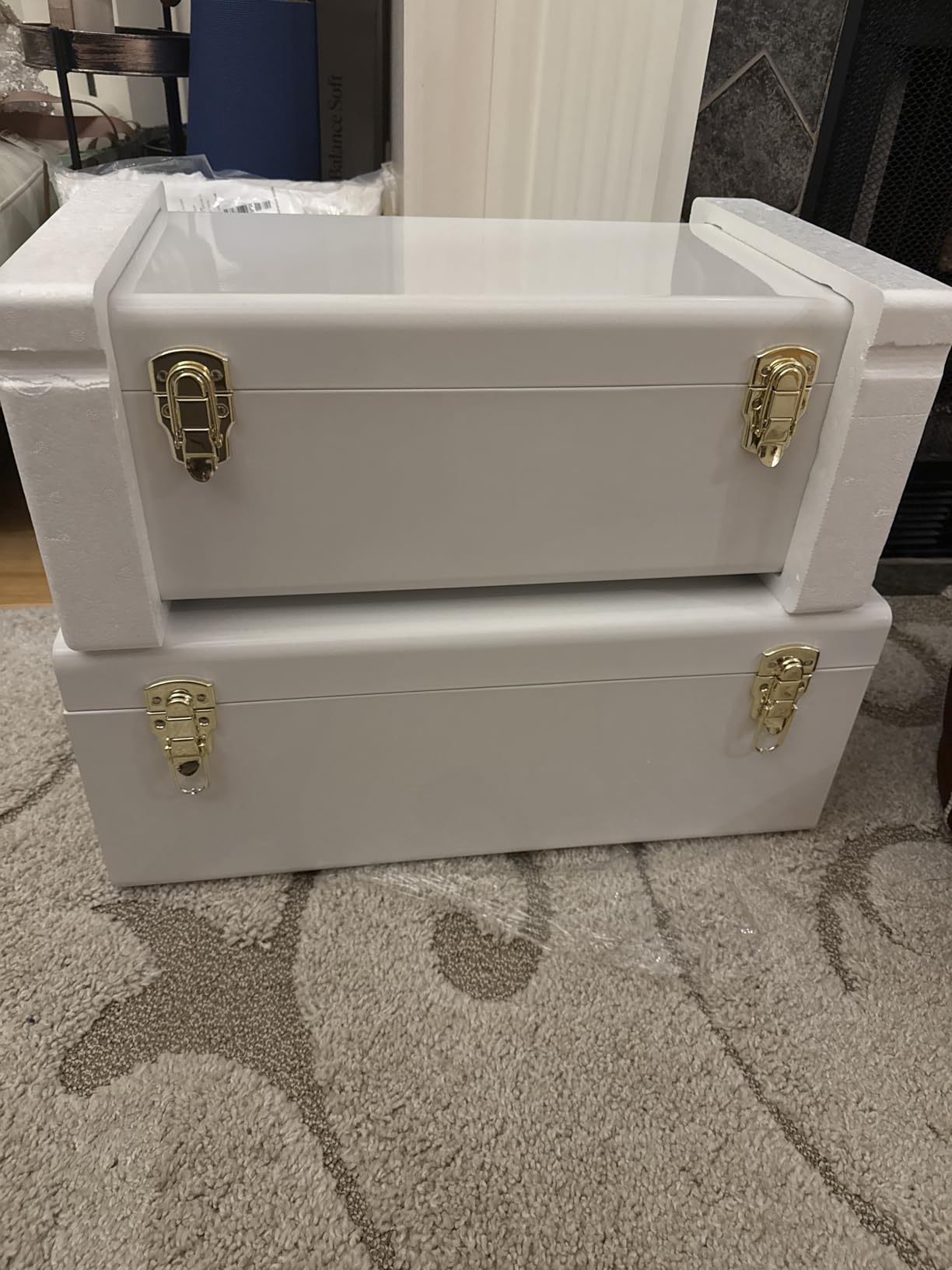 Vixdonos Large Metal Trunk Decorative Storage Box College Dorm Chest with Handle customer photo 2