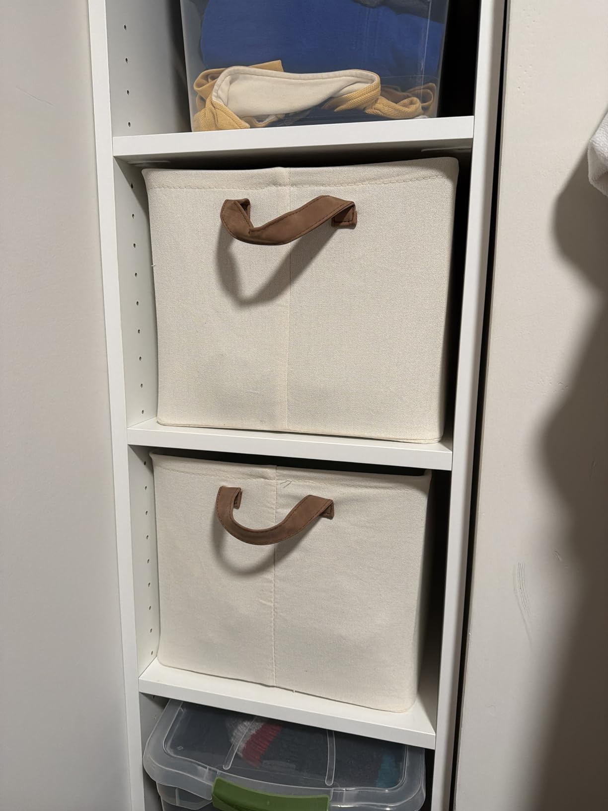 StorageWorks Linen Closet Organizers, Fabric Storage Bin, Beige, 2-Pack customer photo 1