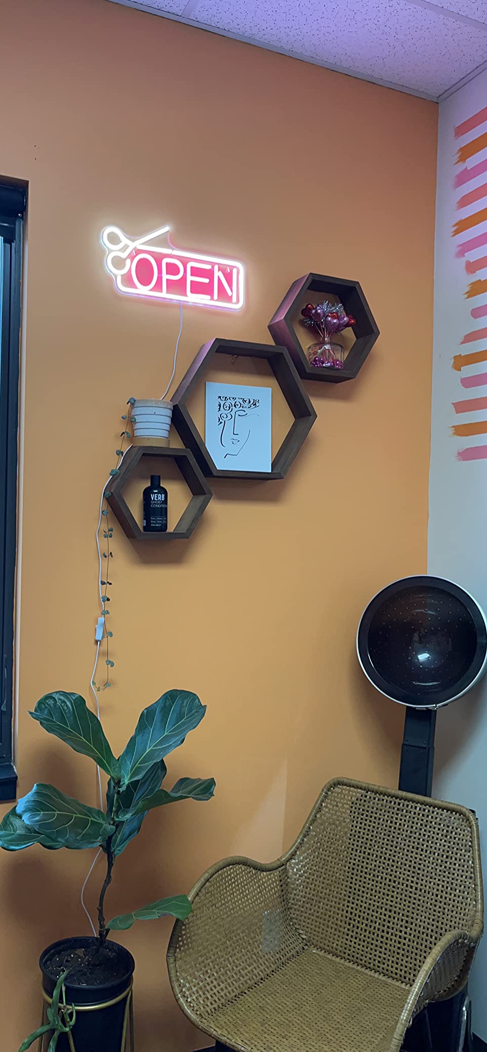Neon Open Sign Barber Pole LED Light Up for Hair Salon Wall Decor customer photo 2