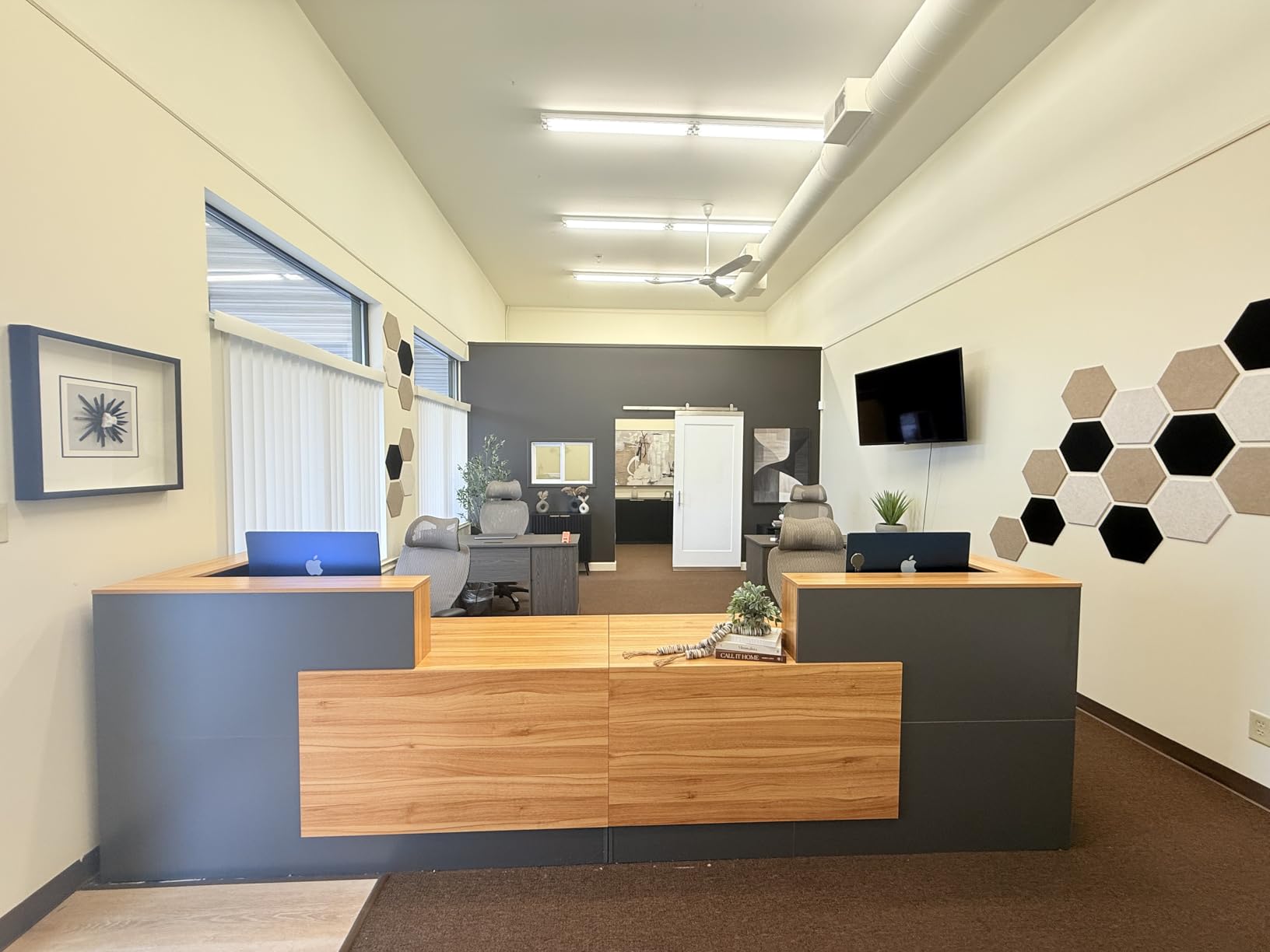 L Shaped Reception Desk with Lockable Drawers and Adjustable Filling Cabinet,Modern Front Desk Reception Counter with Keyboard Tray and Storage Cabinet for Checkout,Lobby,Beauty Salon customer photo 2