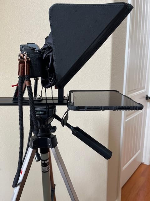 Desview P13 Teleprompter 13 Inch Aluminum Alloy with High Definition Glass, Compatible with iPad Tablet Phone DSLR, Portable No-Assembly Design for Video Recording customer photo 2