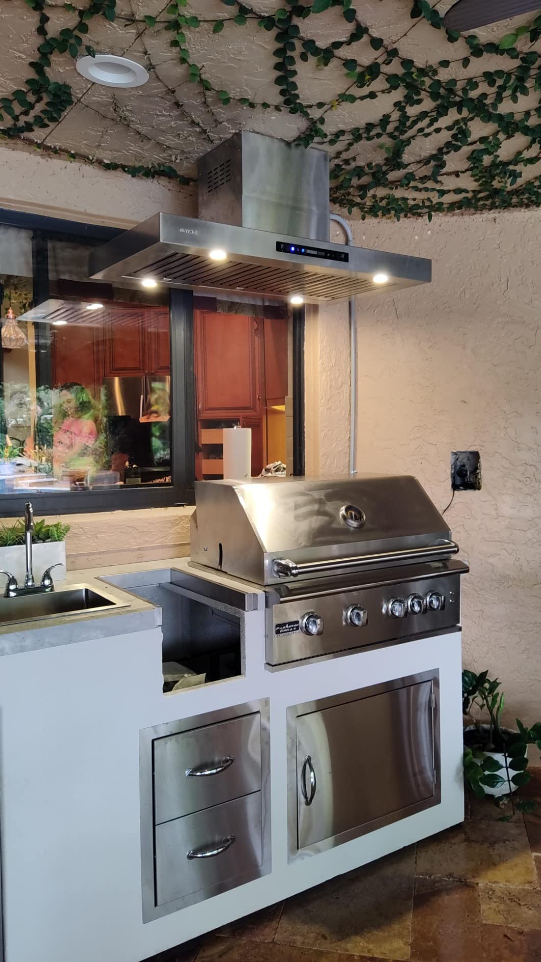 VIKIO HOME Island Range Hood 1200 CFM, 30 Inch Stainless Steel Ducted Island Mount Range Hood, Gesture Sensing & Touch Control, 3-Speed Fan customer photo 1