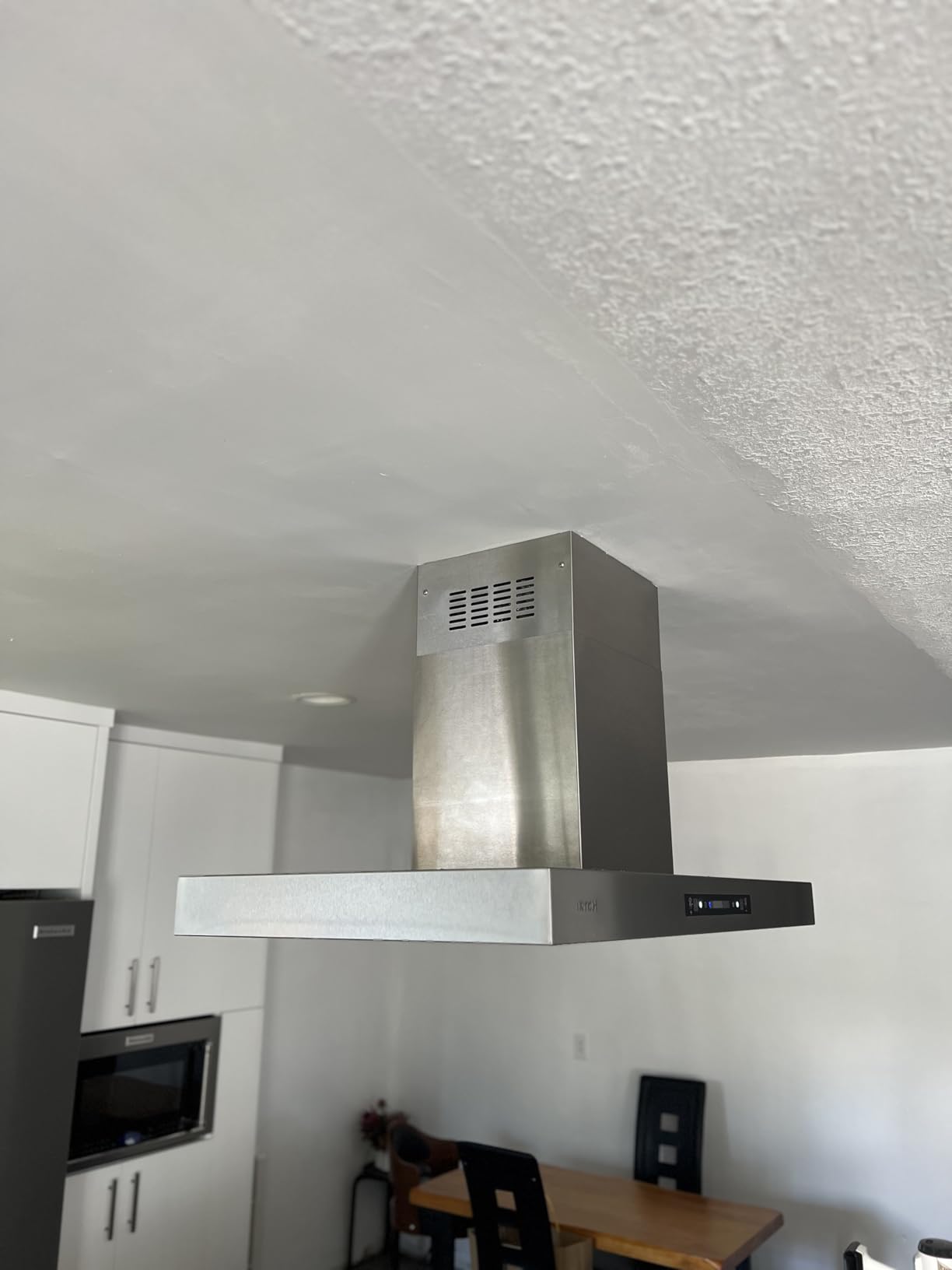 VIKIO HOME Island Range Hood 1200 CFM, 30 Inch Stainless Steel Ducted Island Mount Range Hood, Gesture Sensing & Touch Control, 3-Speed Fan customer photo 2