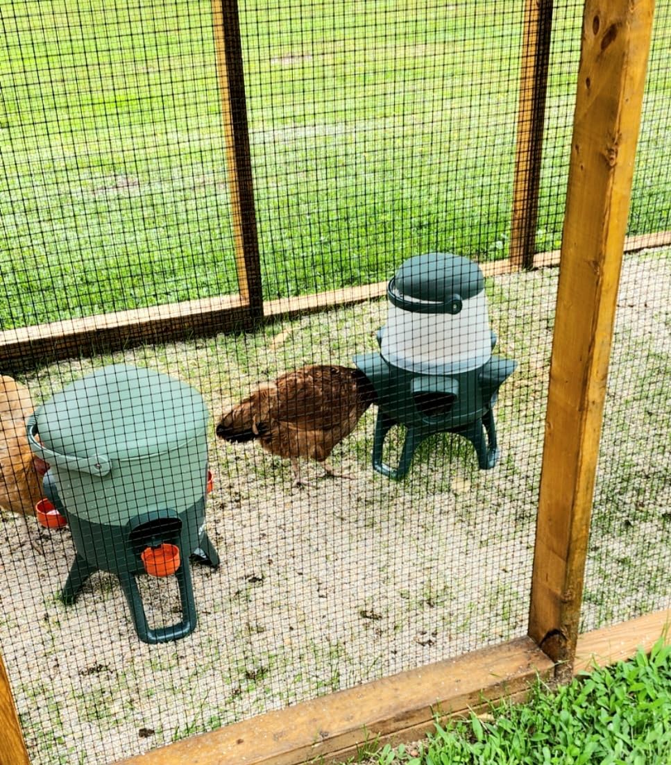 Omlet No Waste Chicken Feeder for Coop | 12lb Anti-Spill Poultry Feeder with 5 Feeding Ports | Feeds 6 Hens for 7 Days | Hanging or Free Standing | Weatherproof customer photo 2