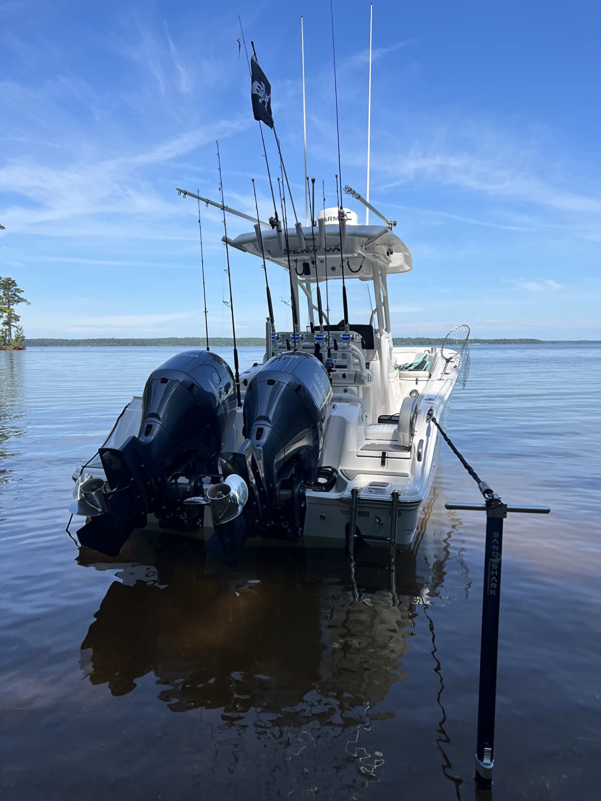 SandShark Anchor - Premium Screw in Boat Anchor, Pontoon Boat Anchor, Stainless Steel Shallow Water Anchor Pole, Sand Anchor w/Case - Essential Pontoon Boat Accessories customer photo 1