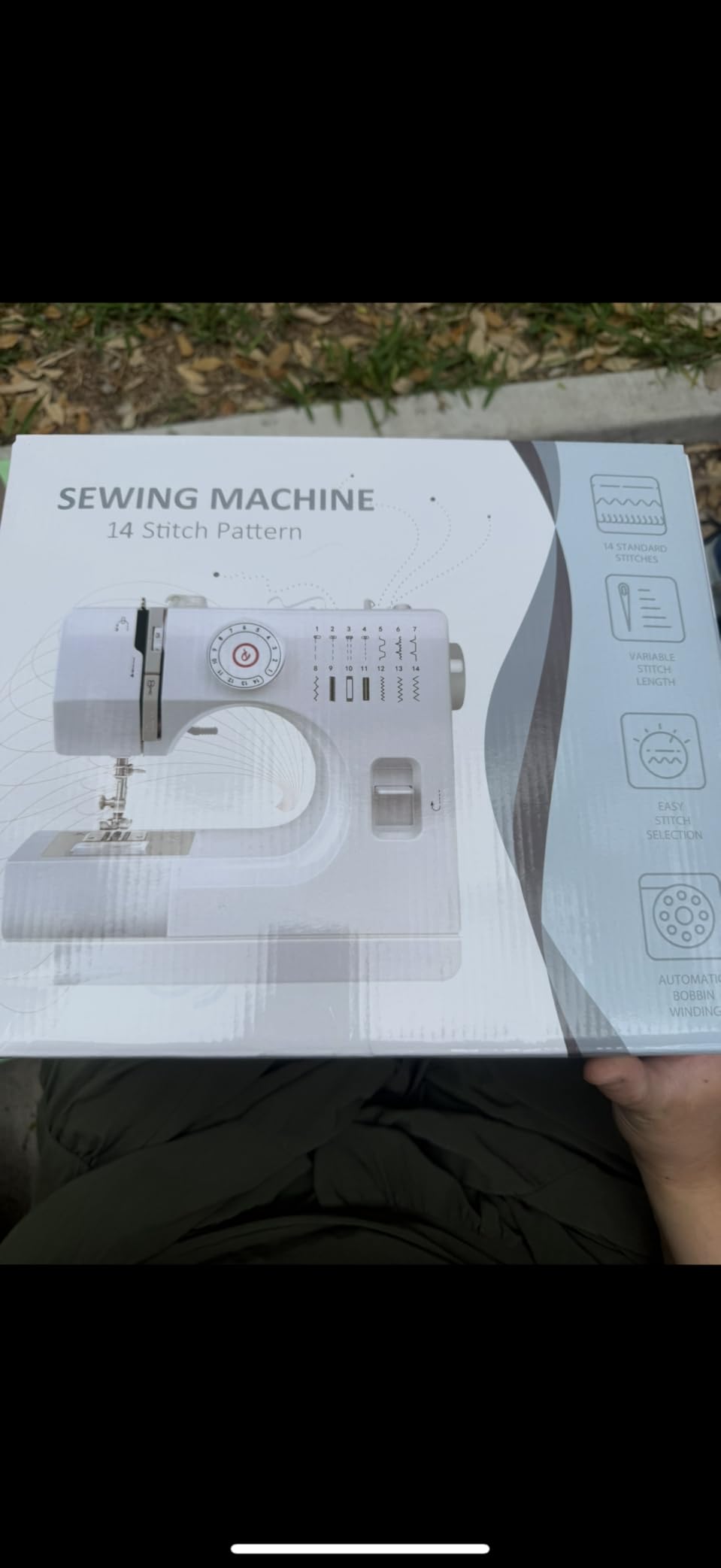 Portable Mini Sewing Machine for Beginners, 14 Stitches, Easy Dial Control, LED Light & Extension Table, Compact Lightweight for Home DIY Mending, Ideal Gift for Kids Adults White Pink customer photo 1