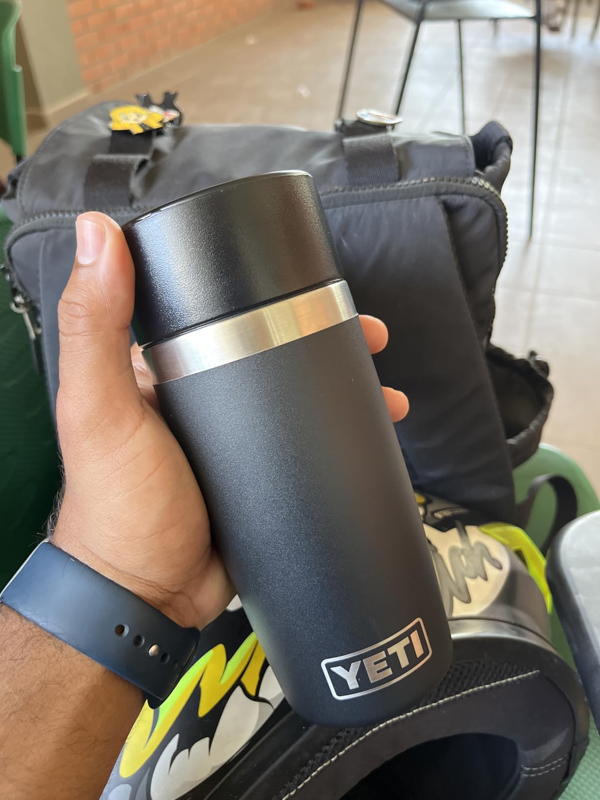 YETI Rambler 12 oz Travel Bottle, Stainless Steel, Vacuum Insulated with Leakproof Commuter Cap, Royal Blue customer photo 1