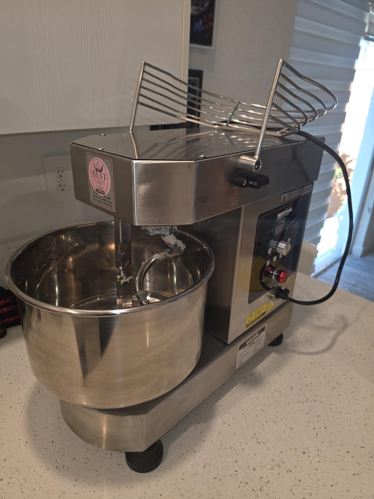 WantJoin Commercial Dough Mixer - 10.5Qt Capacity 750W Dual Rotating Dough Kneading Machine w/Food-grade Stainless Steel Bowl, Security Shield & Timer, Spiral Dough Mixer For Restaurant Bakery customer photo 1