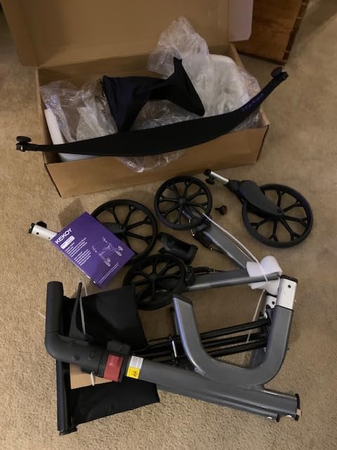 KEKOY Walkers for Seniors with Seat, 500 lbs Bariatric Rollator Walker- Red customer photo 2