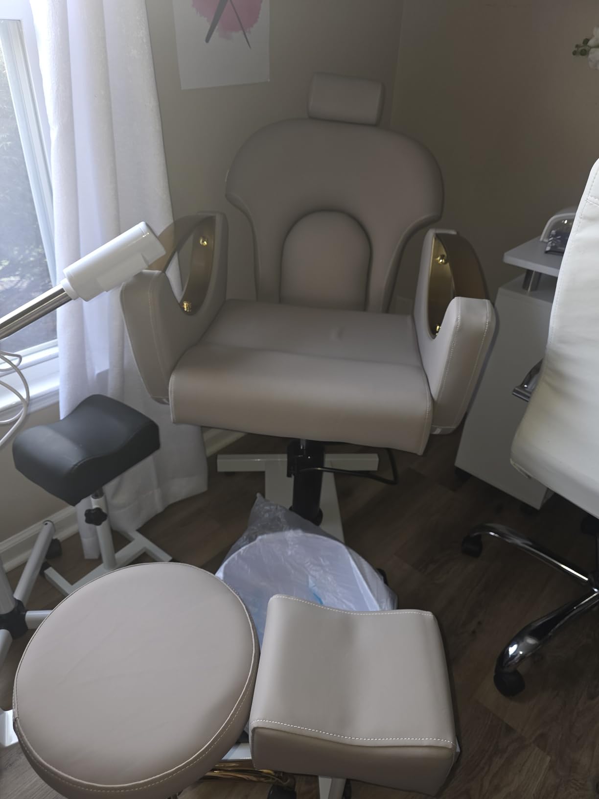 Pedicure Chair No Plumbing with Stool and Massage Bath Bowl for Foot Spa customer photo 1