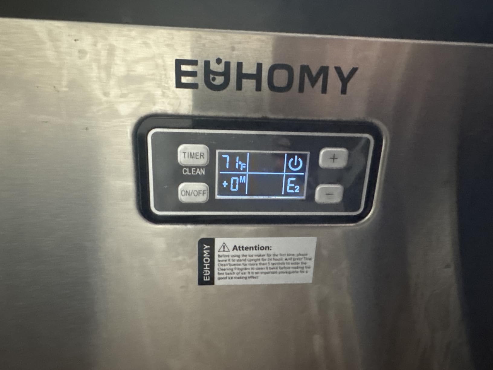 EUHOMY Commercial Ice Maker,120lbs/24H,Stainless Steel Under Counter Ice Machine with Water Filter,33lbs Storage Bin, 45 Cubes in 8-12 Mins, Freestanding Ice Cube Maker for Home/Bar/Cafe/Restaurant customer photo 1