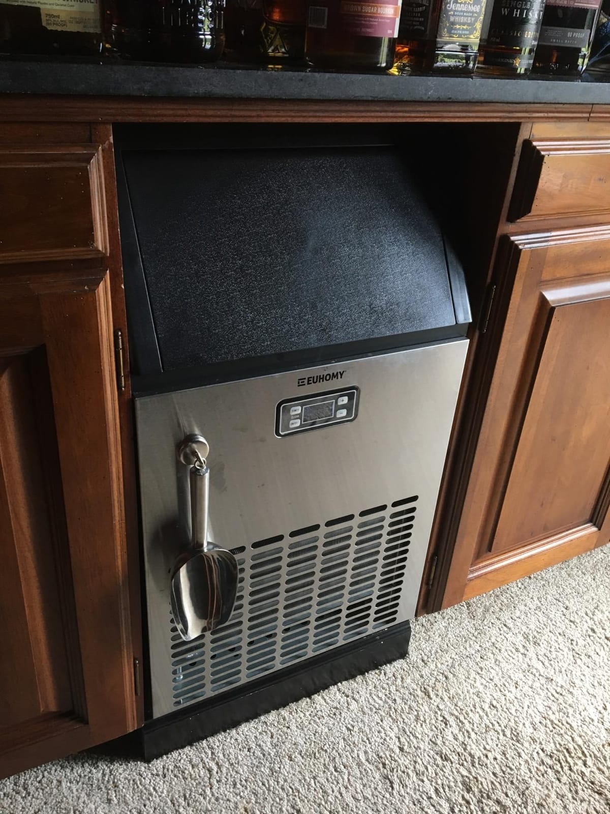 EUHOMY Commercial Ice Maker,120lbs/24H,Stainless Steel Under Counter Ice Machine with Water Filter,33lbs Storage Bin, 45 Cubes in 8-12 Mins, Freestanding Ice Cube Maker for Home/Bar/Cafe/Restaurant customer photo 2
