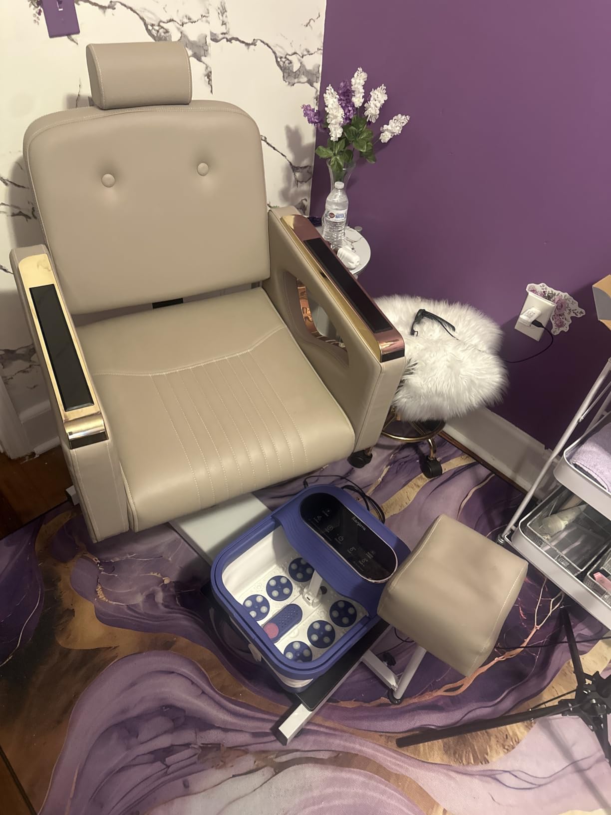 Pedicure Chair No Plumbing, Reclining Pedicure Foot Spa Station customer photo 1