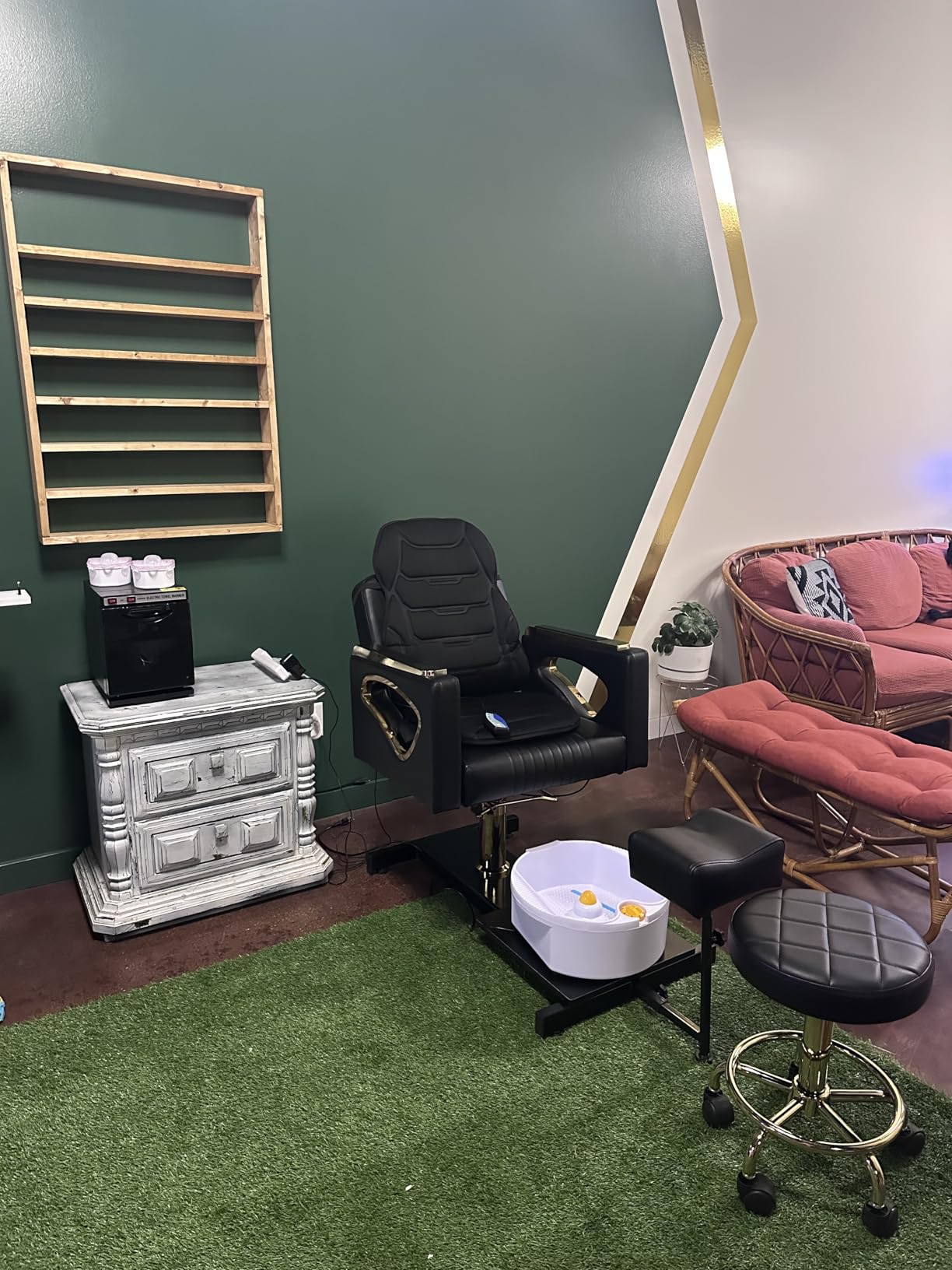 Pedicure Chair No Plumbing, Reclining Pedicure Foot Spa Station customer photo 2