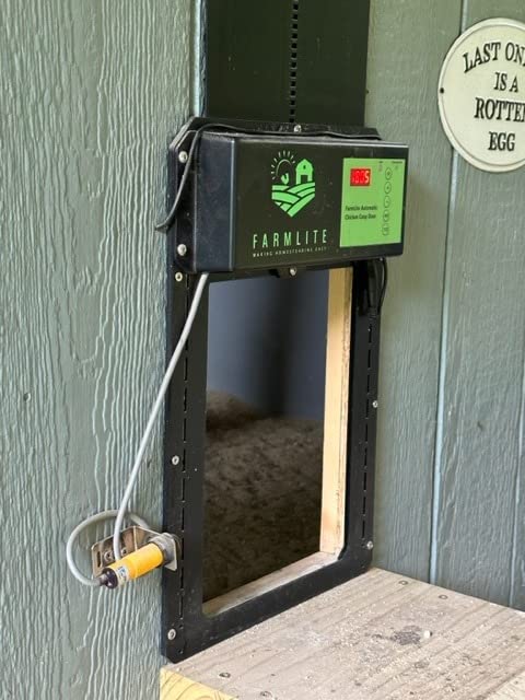 FarmLite Automatic Chicken Coop Door Opener | Non-Battery Powered Automatic Chicken Door | Automatic Coop Door with Timer and Light Sensor | USA Brand customer photo 1