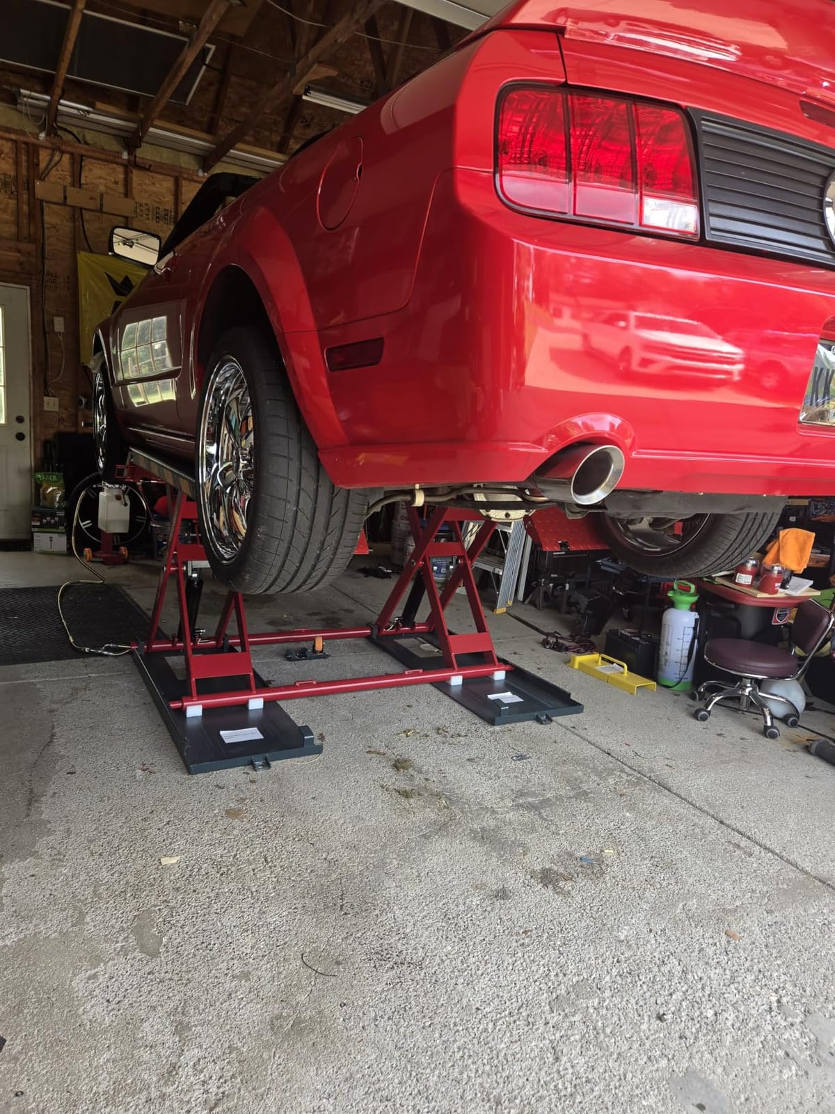 KT-X99 220V 3.0HP Portable Full Rise Scissor Car Lift,7700 lbs Capacity, 76
