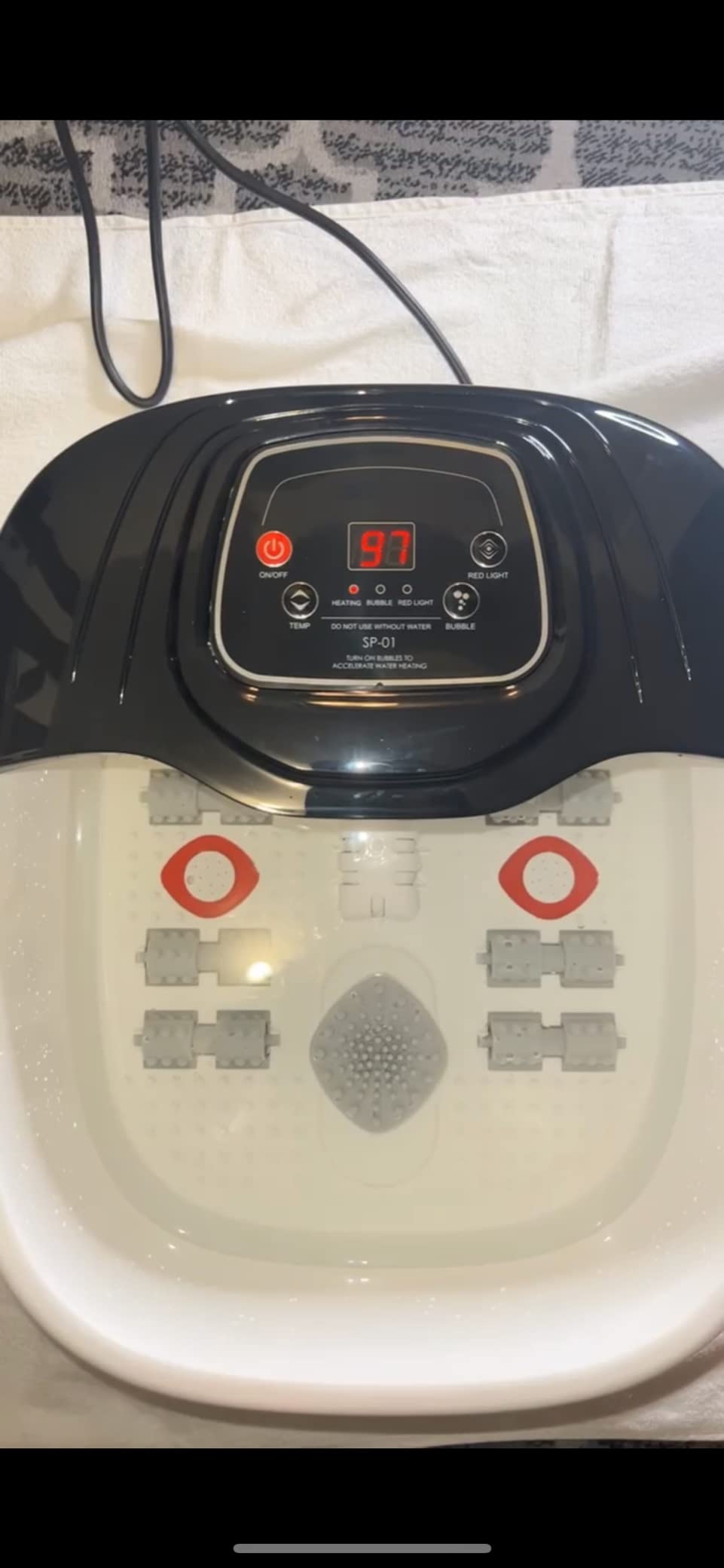 RIGHTMELL Foot Soaking Tub Foot Spa with Heat, Bubble, Ozone & Blue Light customer photo 2