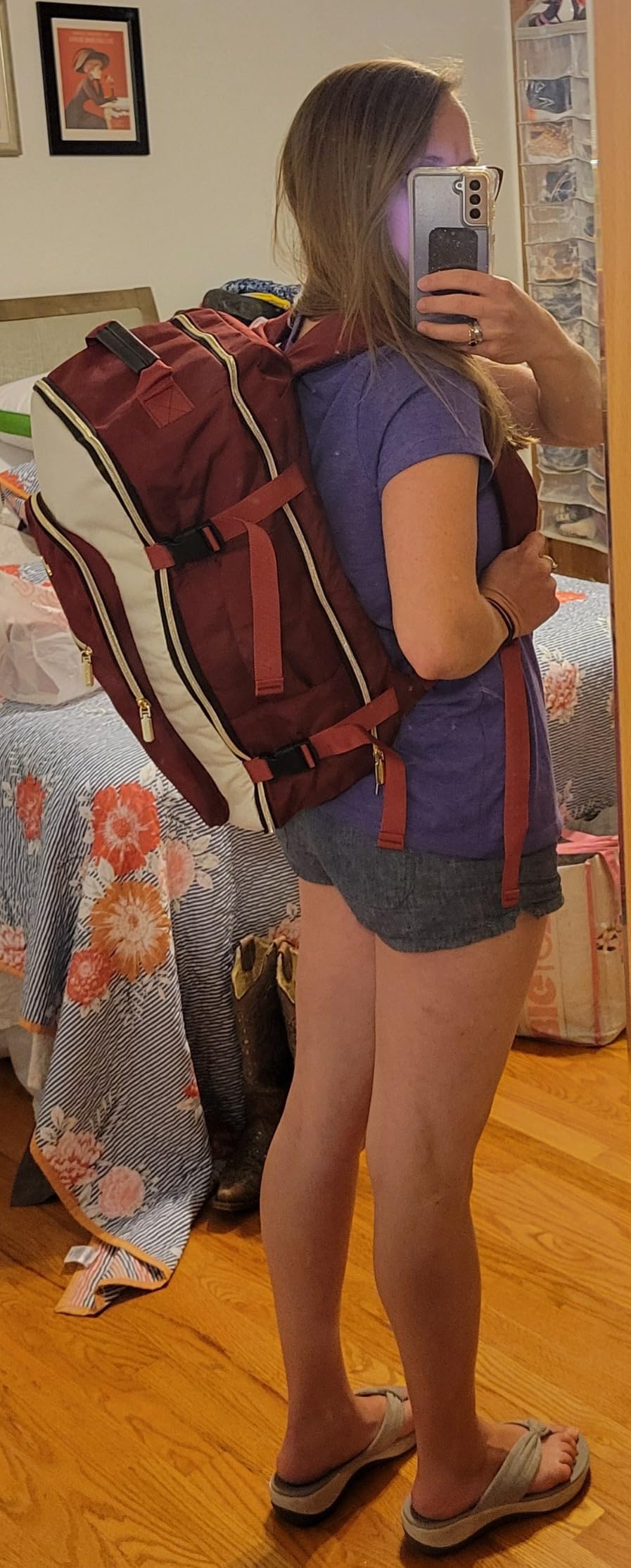 LOVEVOOK Rolling Backpack for Women, 40L Carry On with Wheels, 15.6'' customer photo 1