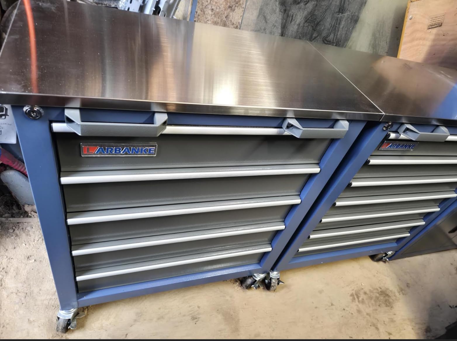 LARBANKE 20 Drawer Rolling Tool Chest Combo,with Wheels & Foot Pads, Blue customer photo 1