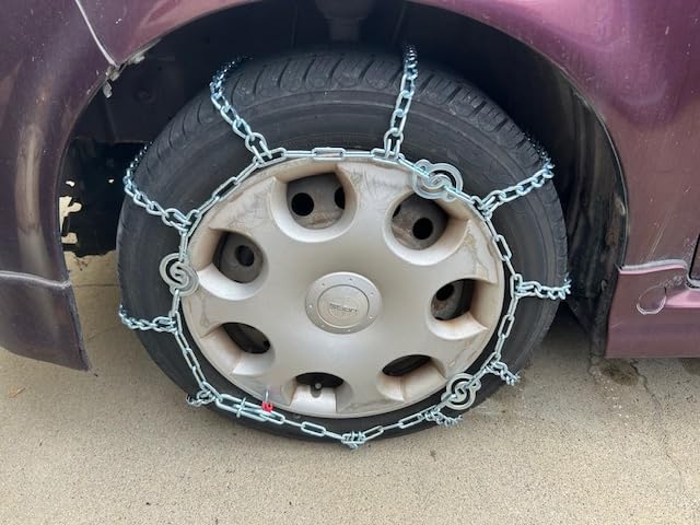 Snow Chains for Pickup Trucks, SUVs, Light Trucks, Heavy Duty Quick Fit & Easy Installation, Reusable Emergency CAM Tightener Tire Traction Chain, Set of 2 (HPC1138) customer photo 2