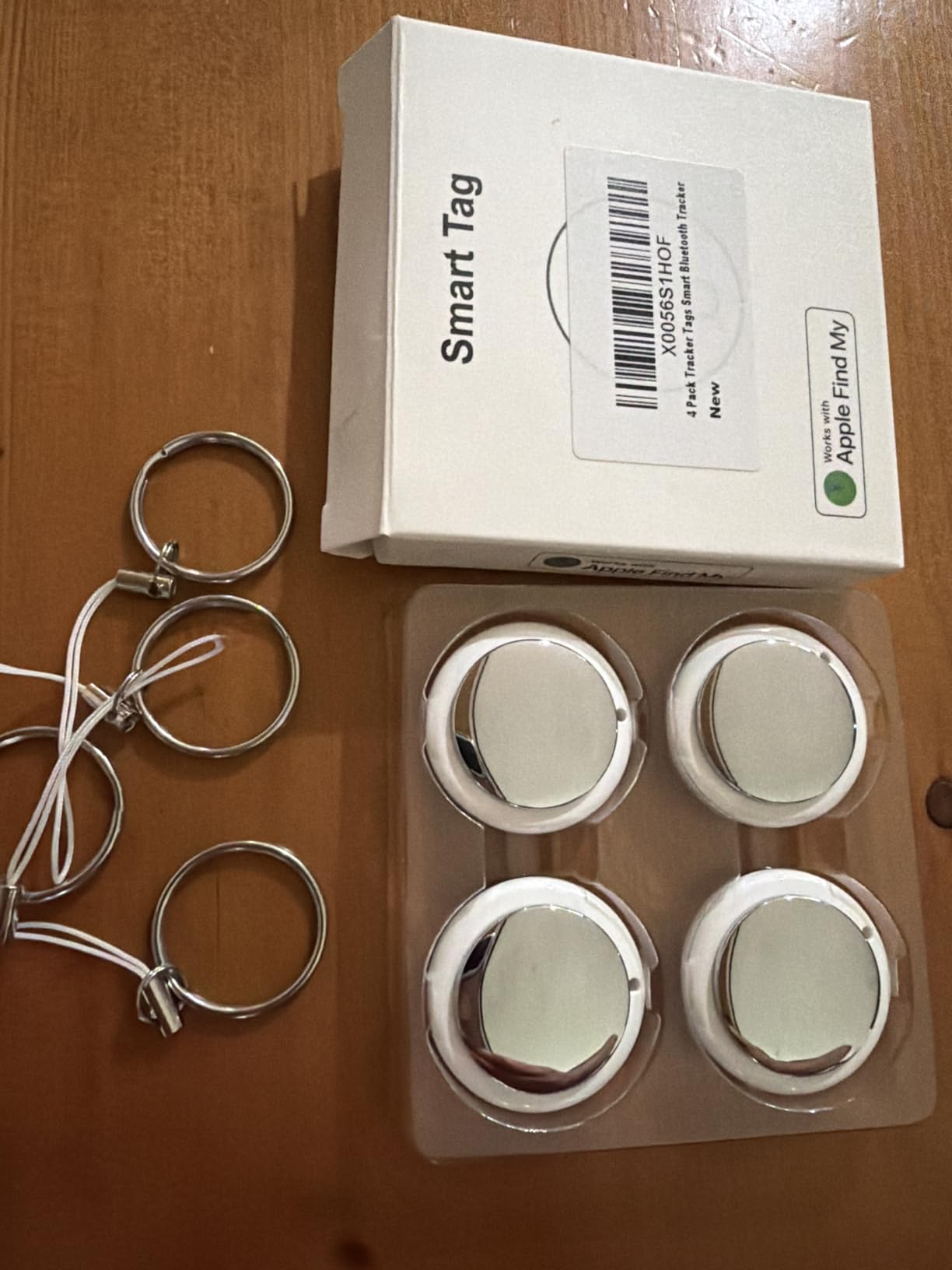 4 Pack Smart Bluetooth Tracker for iPhone (iOS Only), MFi Certified Item Finder Works with Apple Find My App, Waterproof Key Finder Tag for Wallet, Keys, Bags and Luggage, Pets, Replaceable Battery customer photo 2