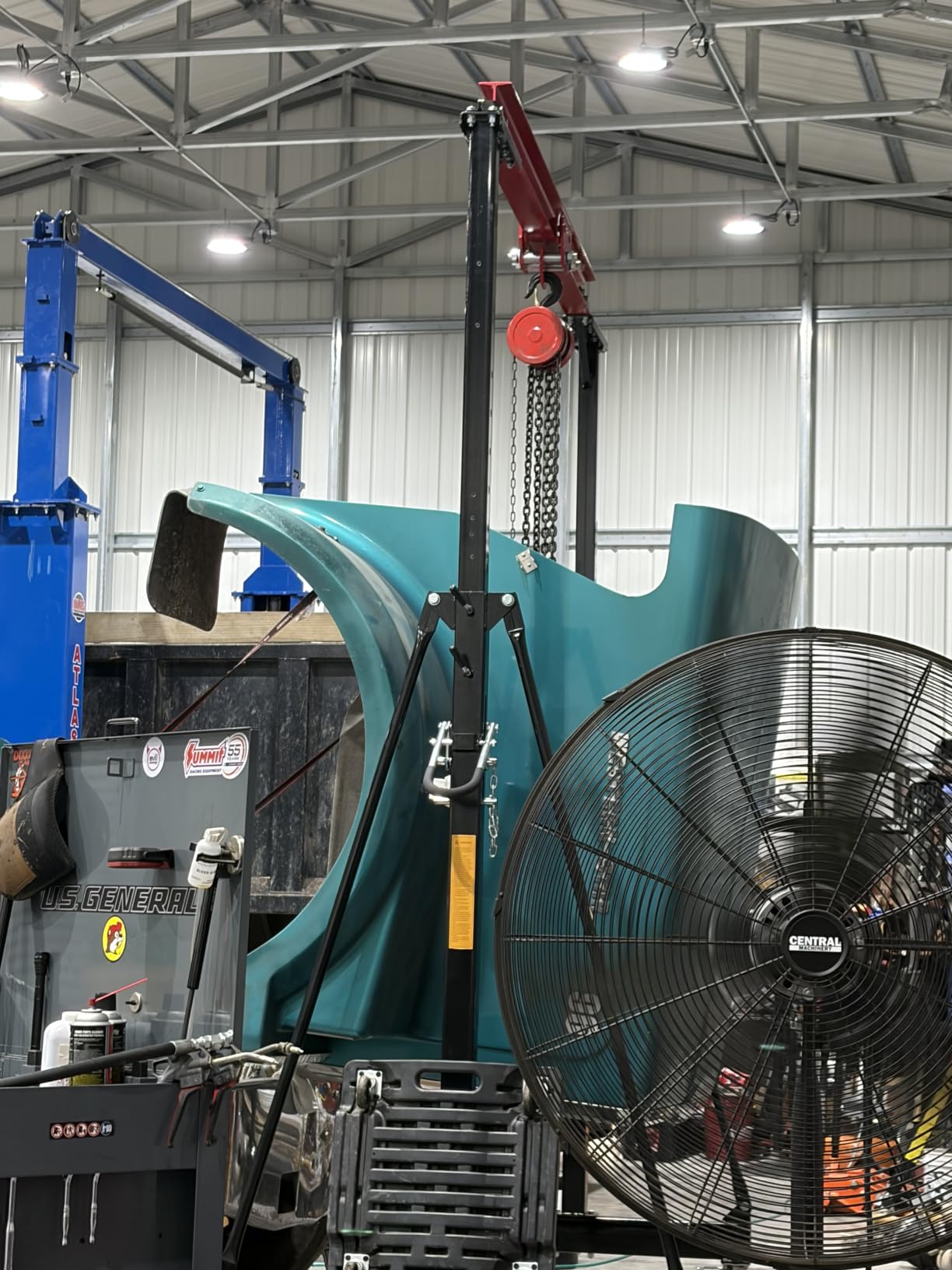 3 Ton Portable Gantry Crane, 6600lbs Load Capacity, 9.06FT Max Width, 8.53-12.47FT Adjustable Height Heavy Duty Shop Crane, Mobile Lifting Equipment for Factory, Warehouse, Garage, Blue customer photo 2