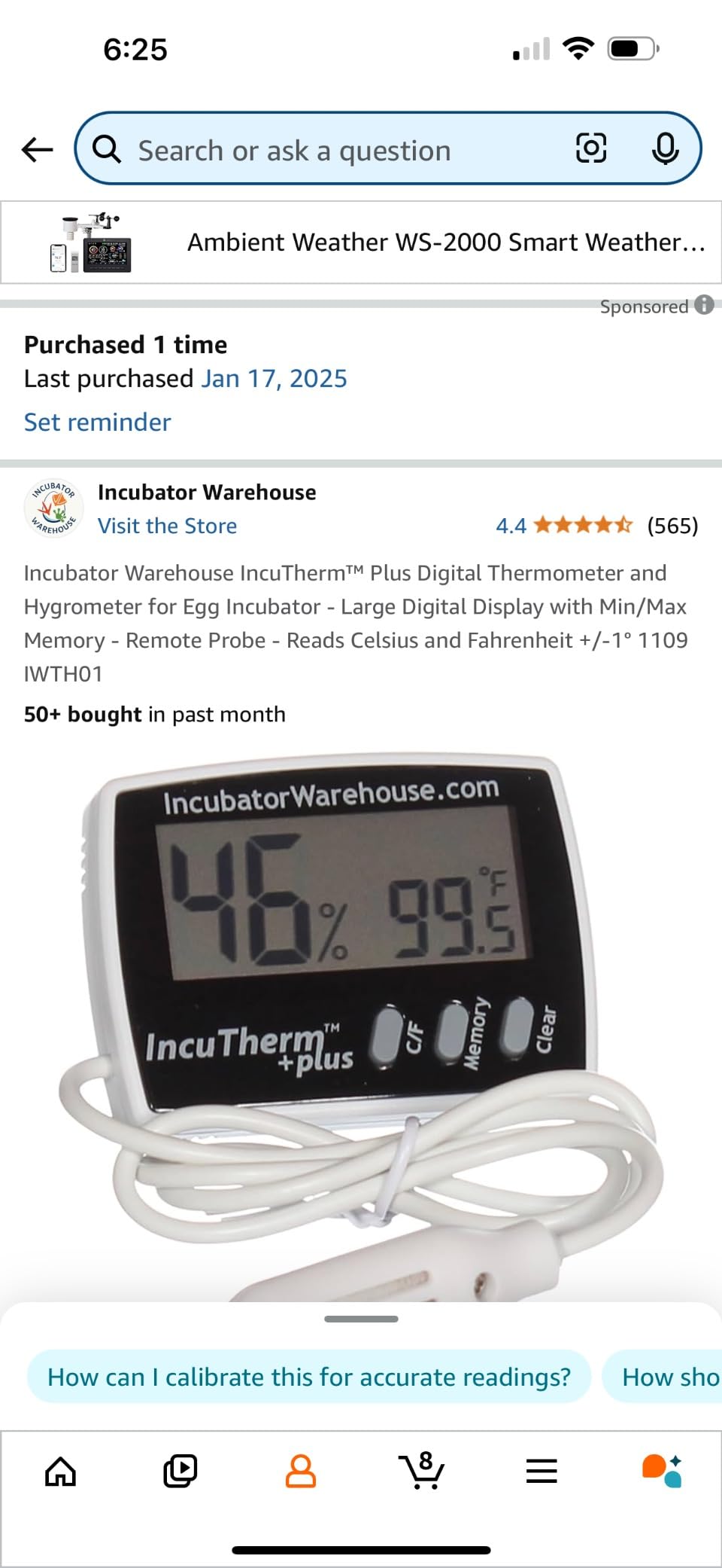 IncuTherm™ Plus Digital Thermometer and Hygrometer for Egg Incubator customer photo 2