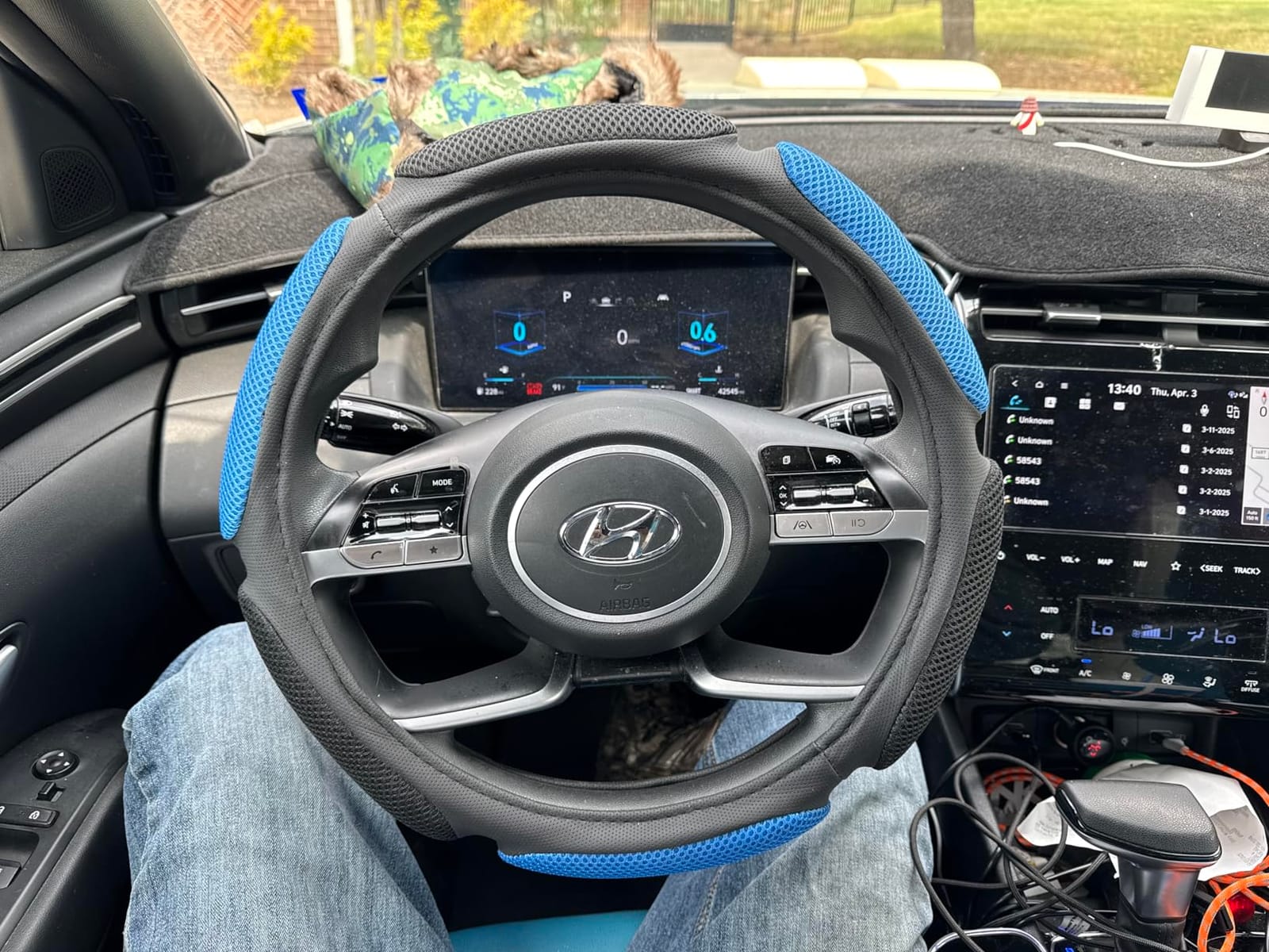 Steering Wheel Cover -Odorless, Cooler Hands in Summer, Warmer Hands in Winter (Black) customer photo 1