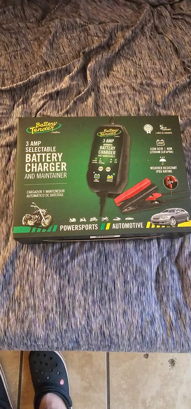 Battery Tender 3 AMP Battery Charger and Maintainer - Automotive Switchable 12V or 6V Smart Automatic for Cars SUVs and Trucks - Lead Acid, AGM, Gel, & Lithium Battery Charger - 022-0202-COS customer photo 1