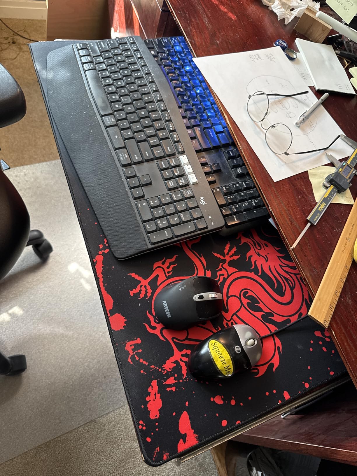 JIALONG Large Gaming Mouse Pad, Extended XXL Desk Mat 35.4×15.7 Inches Map customer photo 2