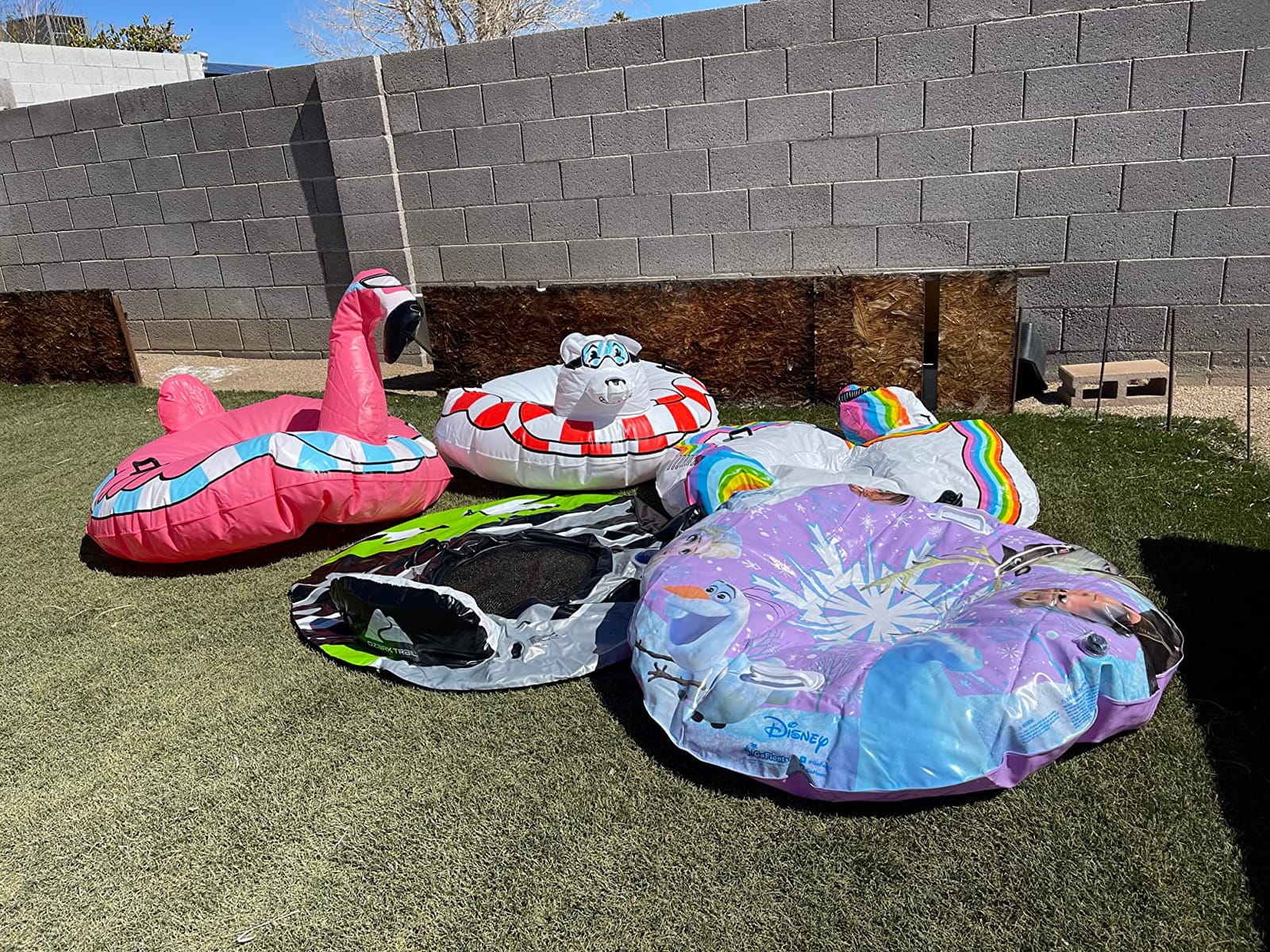 GoFloats Winter Snow Tubes - Choose from Unicorn, Disney's Frozen, Ice Dragon, Polar Bear, Penguin, Flamingo - Inflatable Sled for Kids and Adults customer photo 1