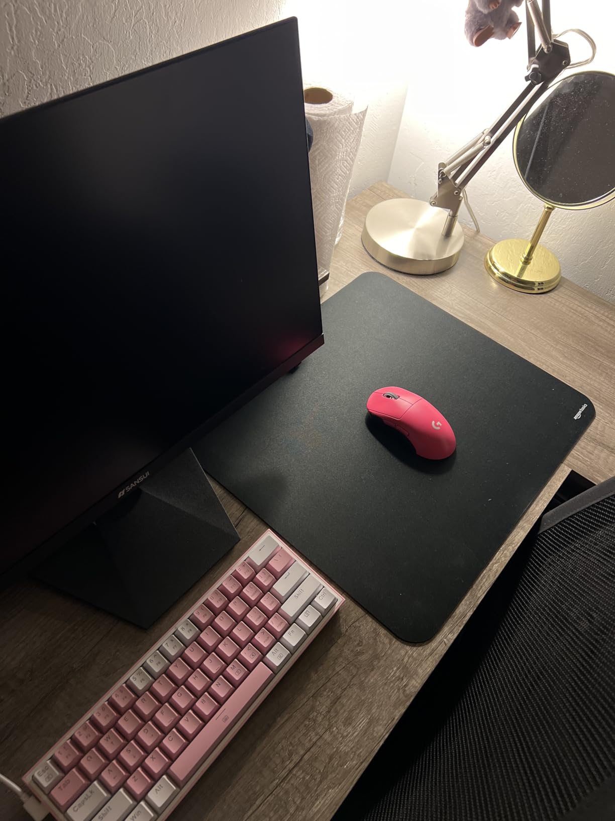 Amazon Basics Large Extended Computer Rectangular Mouse Pad, 16.7 x 35.7 inch, Black customer photo 2