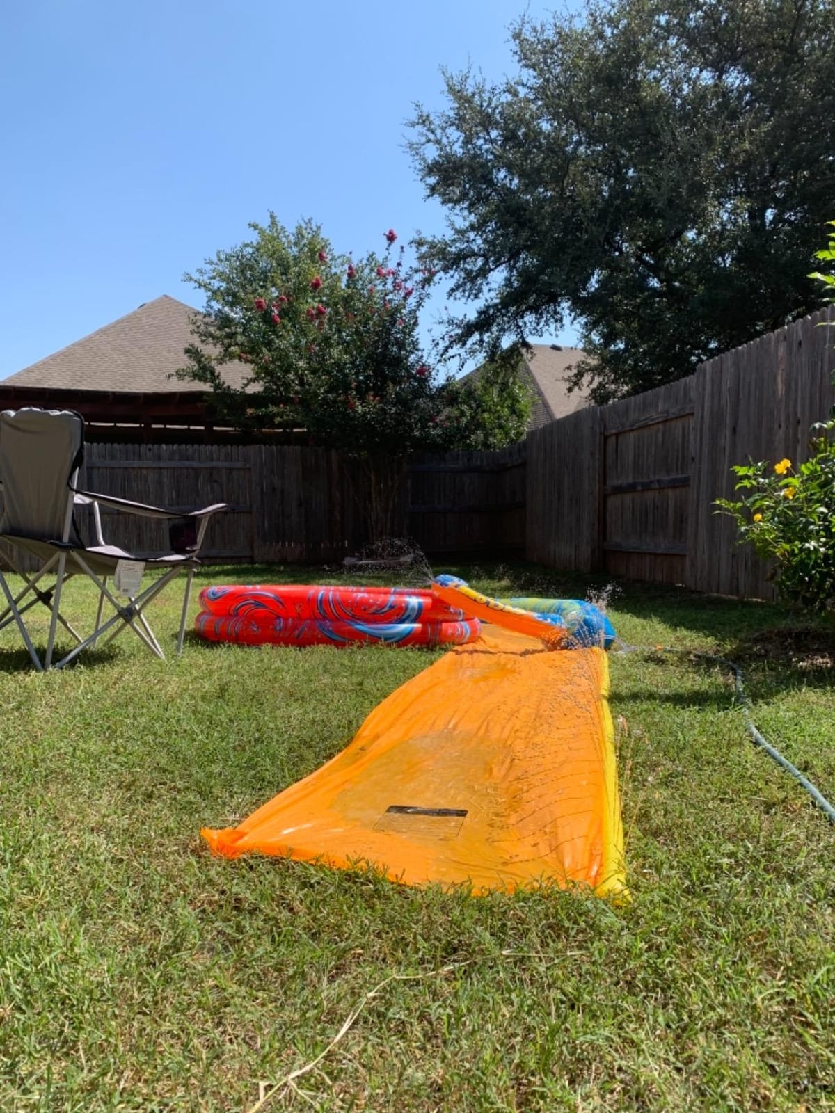 Banzai Cyclone Splash Water Park Outdoor Backyard Inflatable Toy with Sprinkling Slide and Kiddie Pool customer photo 1