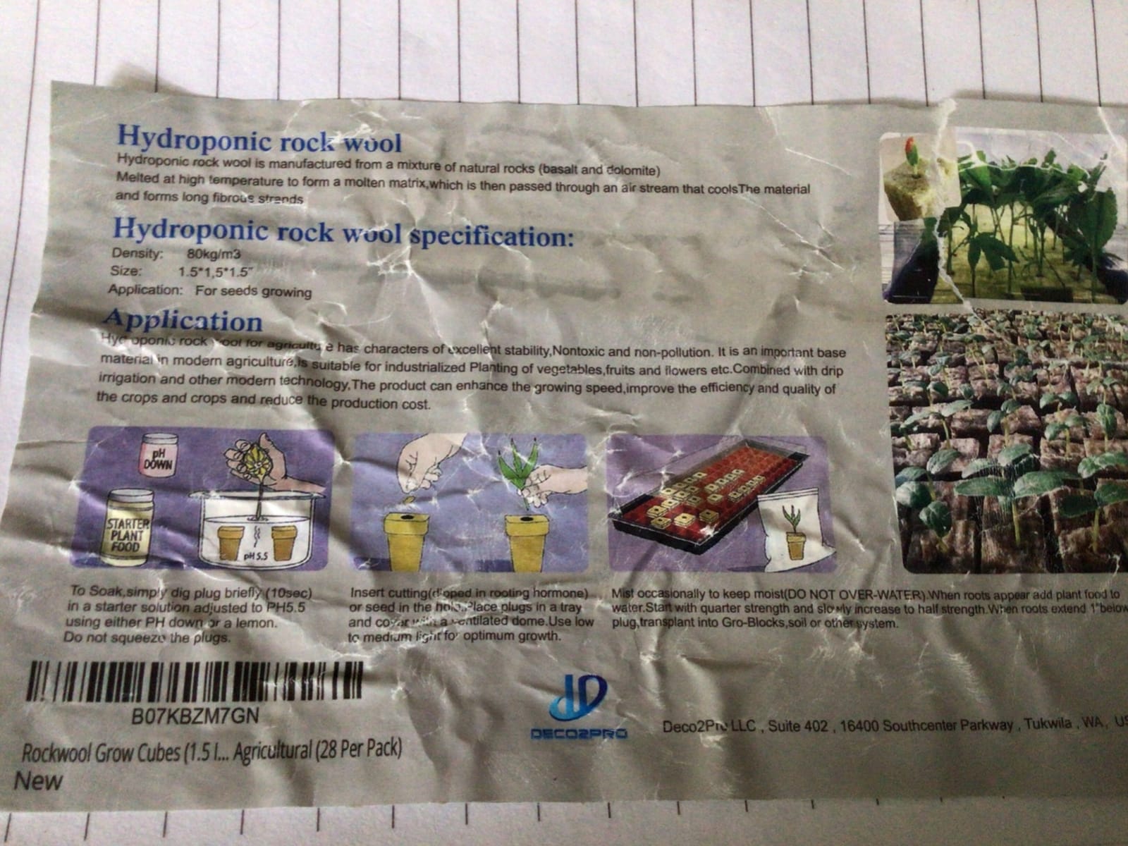 1.5 inch Rockwool/Stonewool Grow Cubes Starter Sheets for Cuttings, Cloning, Plant Propagation, Seed Starting Hydroponic Grow Media Growing Medium for Vigorous Plant Growth (28, 1.5) customer photo 1