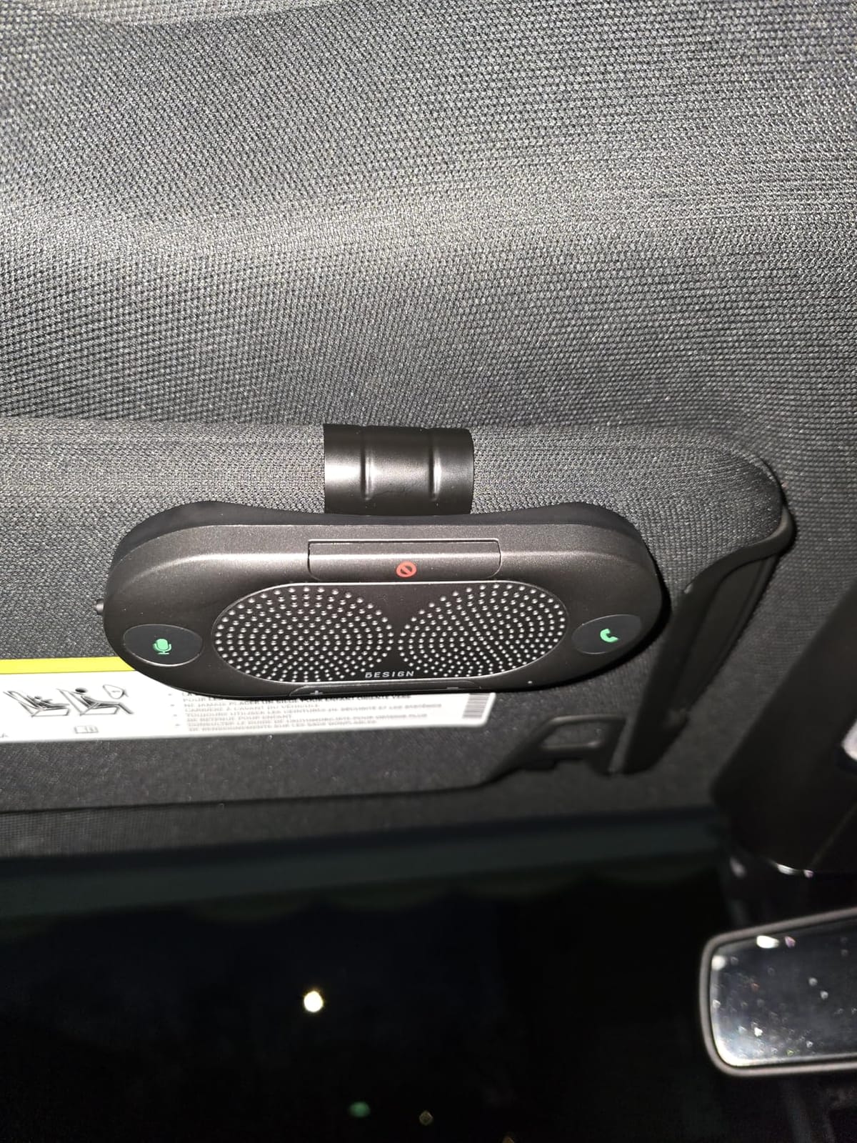 Besign BK06 Bluetooth 5.0 in Car Speakerphone with Visor Clip, Wireless Car Kit for Handsfree Talking, Motion Auto On, Siri Google Assistant Support, Dual 2W Speakers customer photo 1